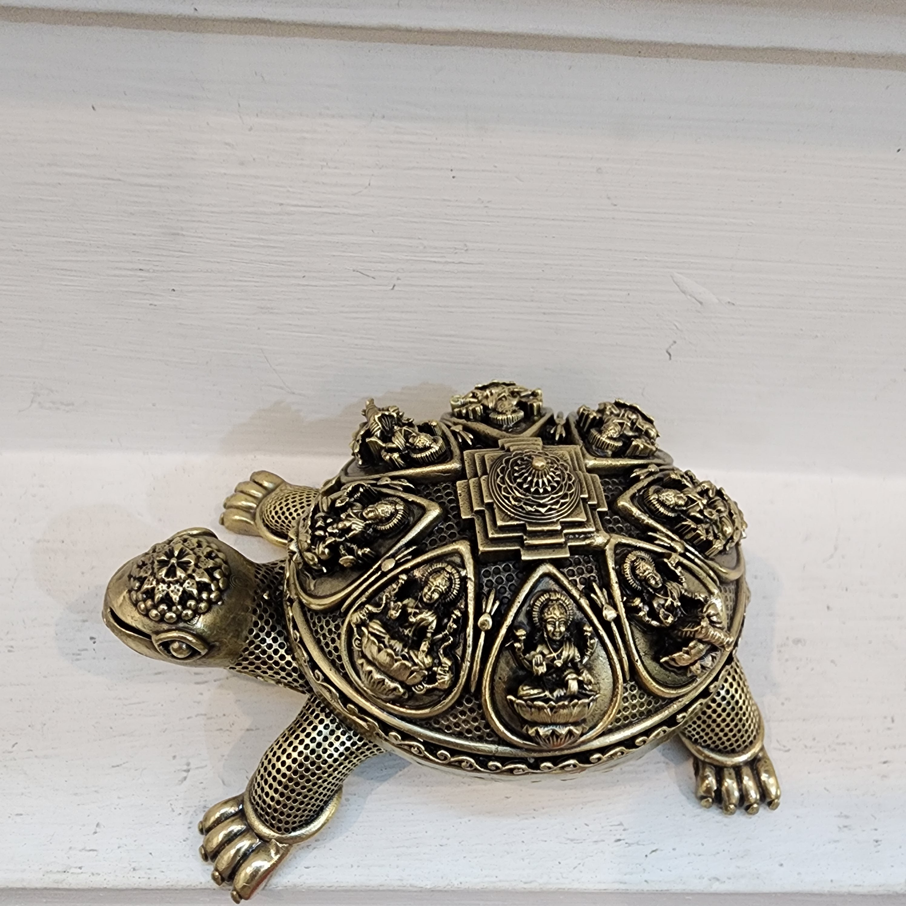 PREMIUM BRASS TURTLE WITH ASHTA LAKSHMI STATUE 