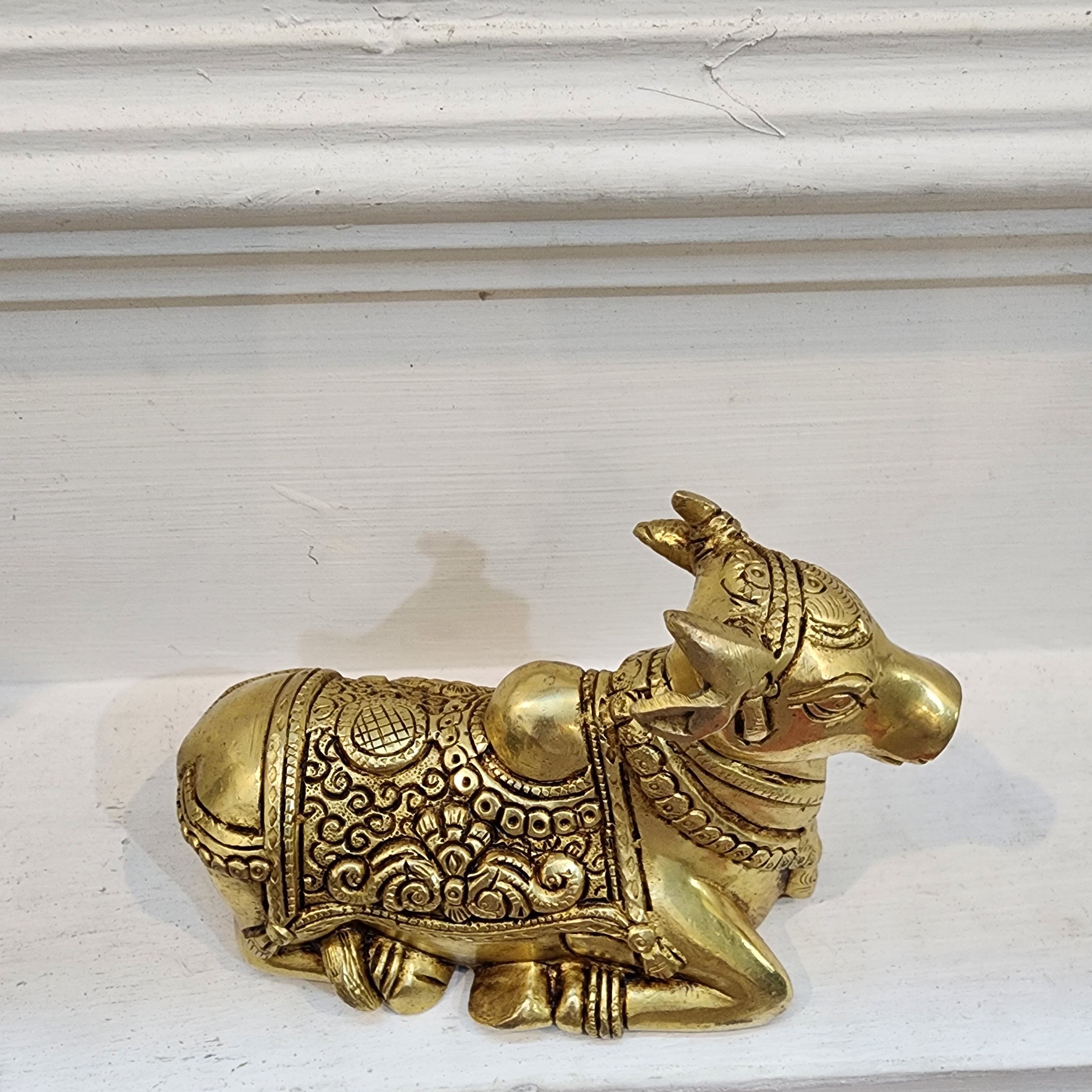 Brass bull nandi statue