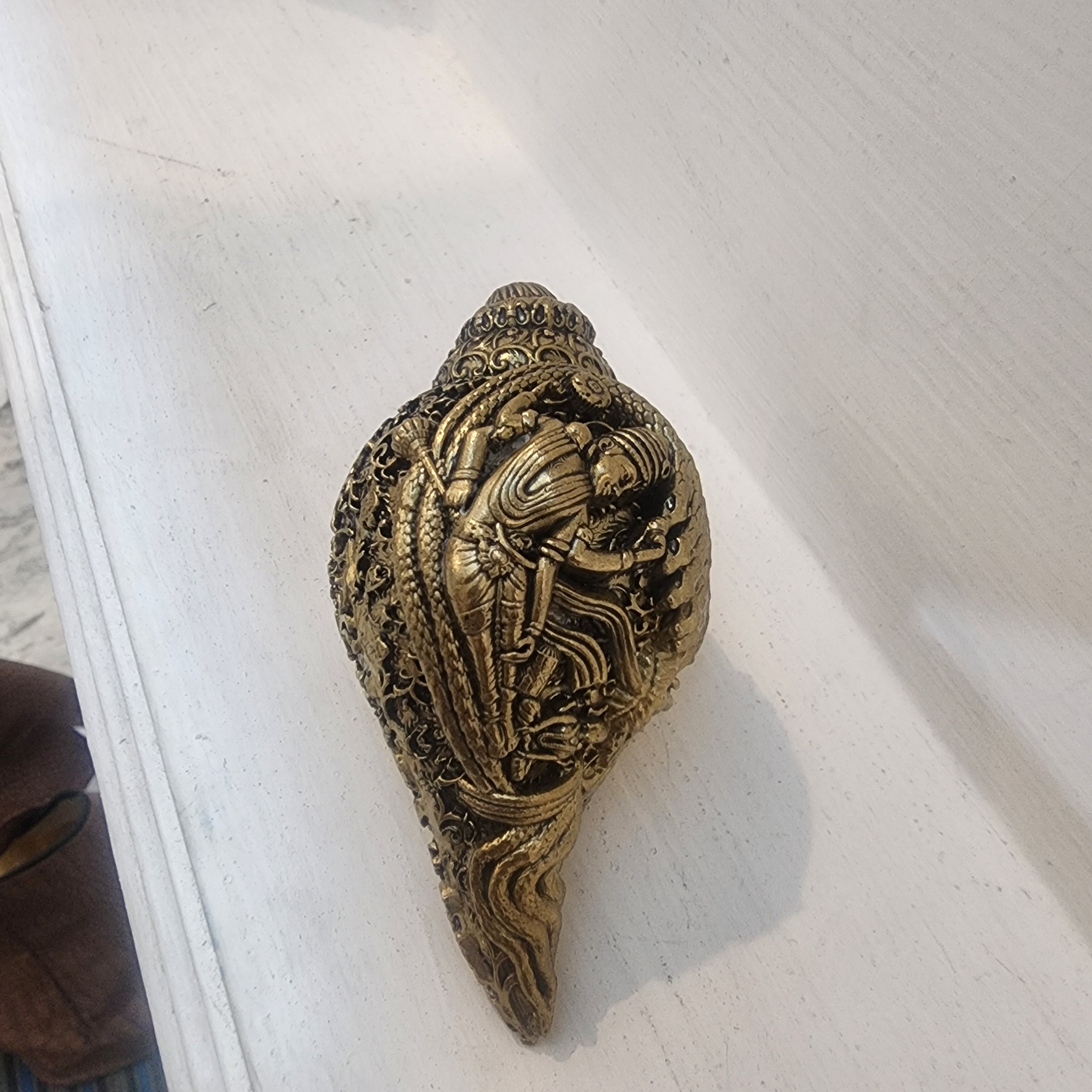 Brass Narayan Shankh I Conch Shell 4 inch | 120 grams