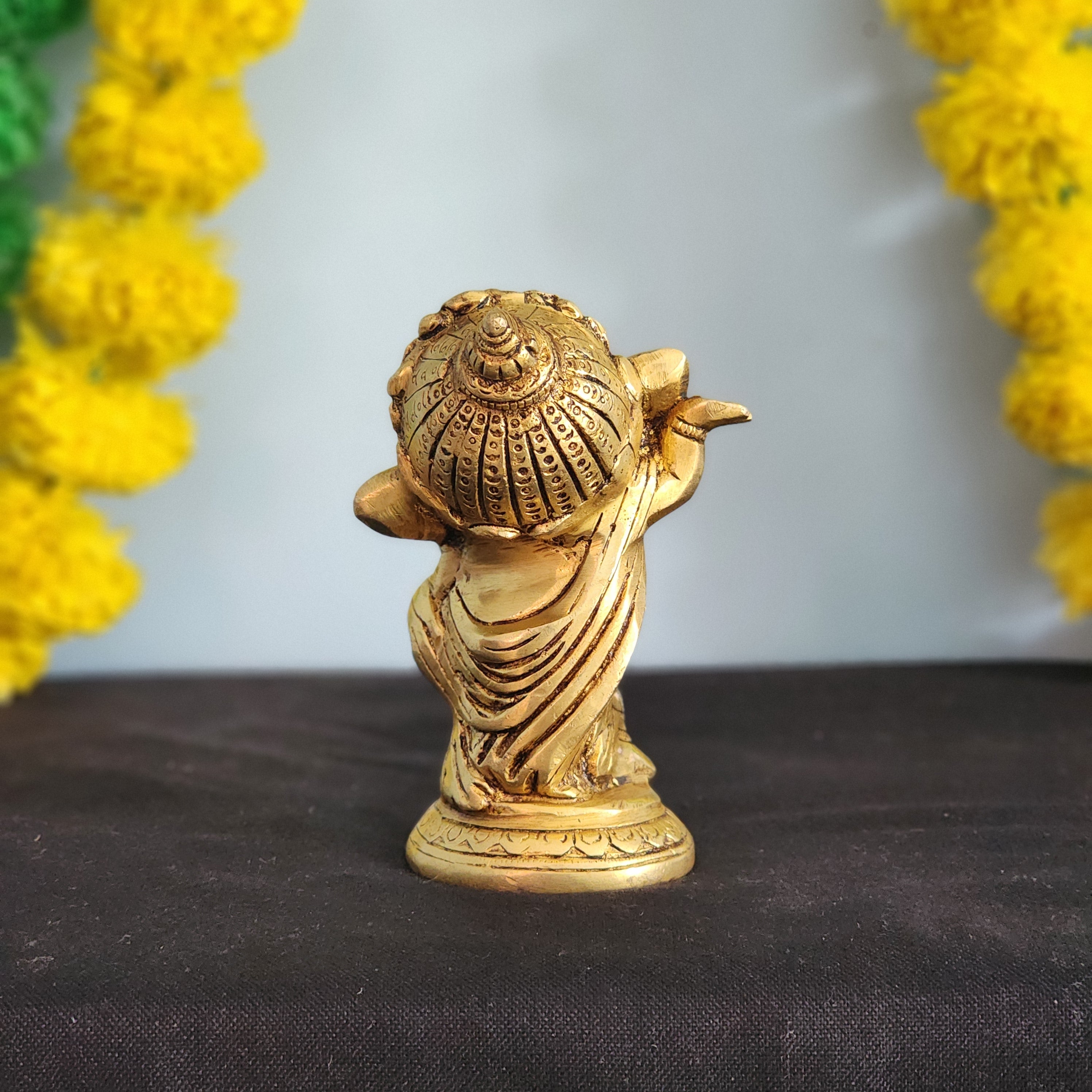 Brass Dancing Ganesh Statue 6 Inch