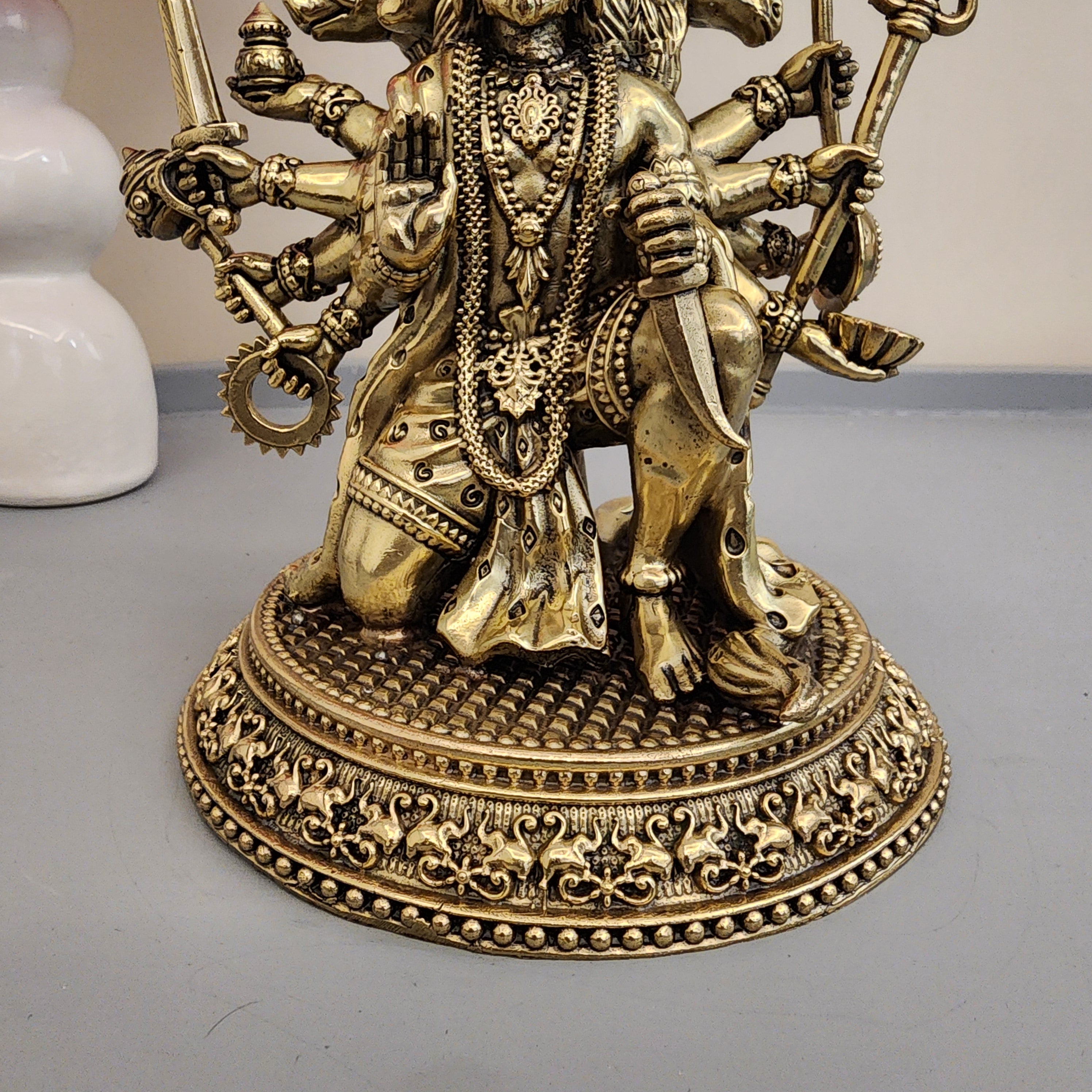 Premium Brass Panchmukhi Hanuman Statue 3 inch / 4.5 inch / 7 inch / (140 gram)