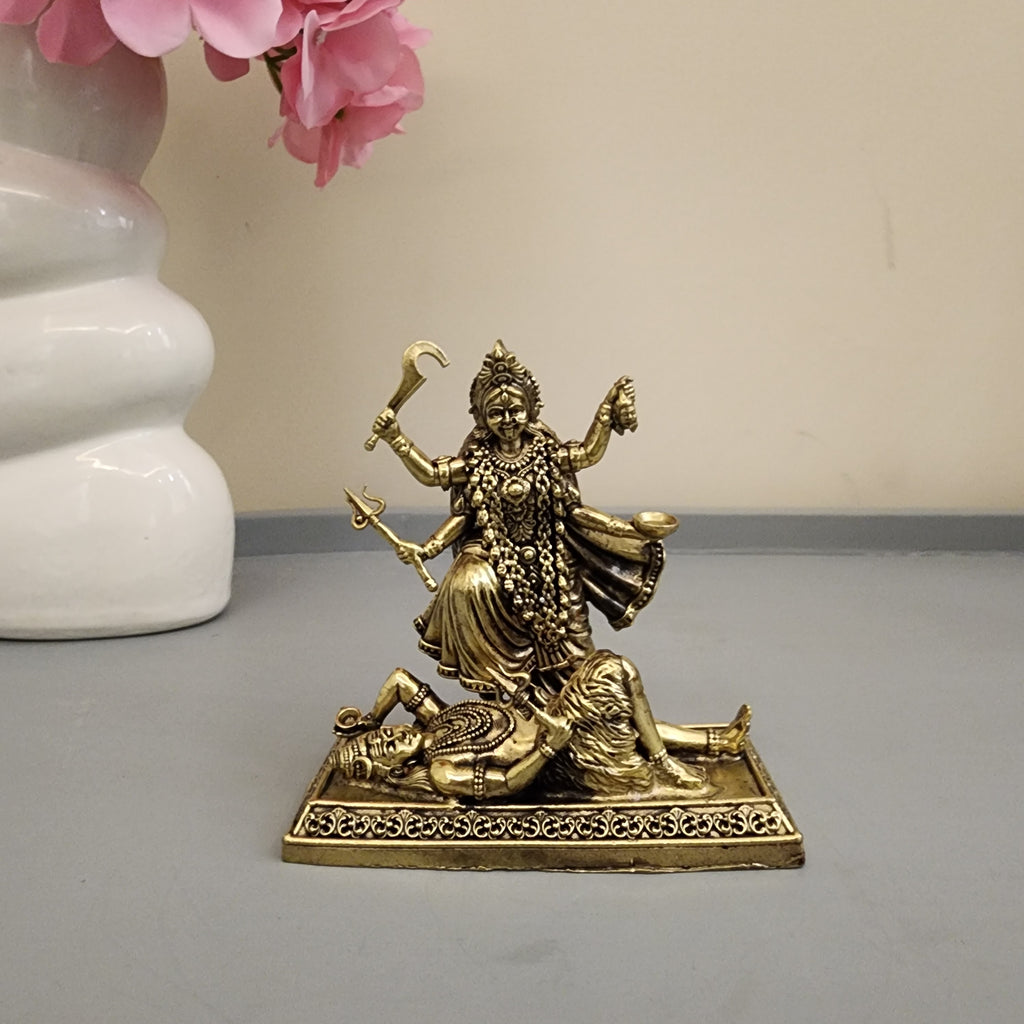 Goddess Brass Kali Idol Premium Brass 4 Inch Maa Kalika murti