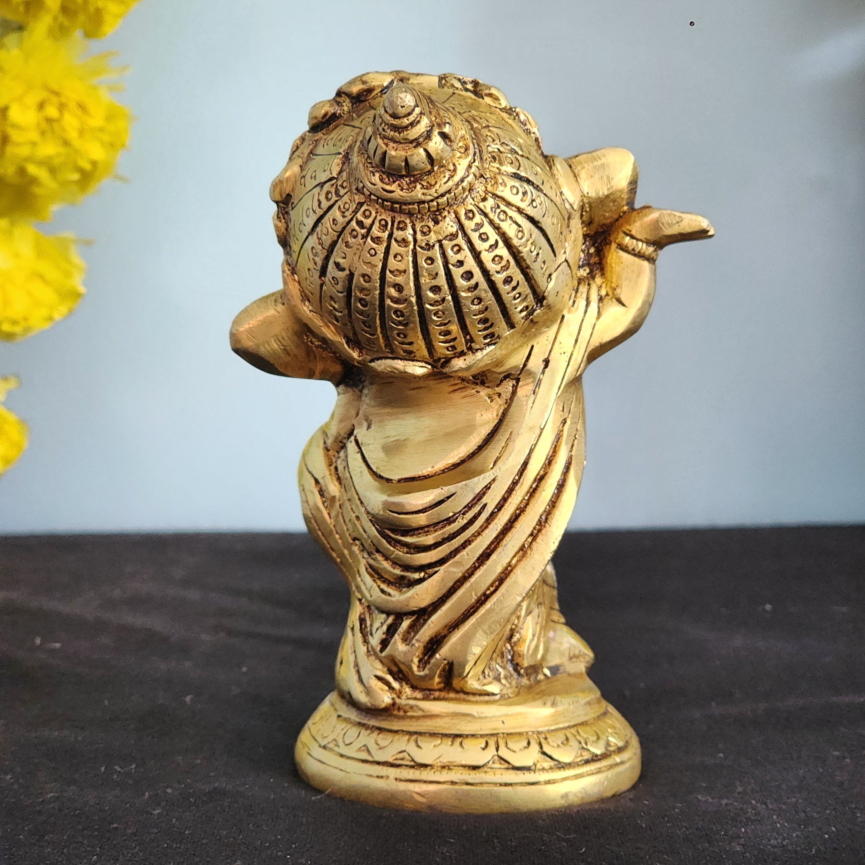 Brass Dancing Ganesh Statue 6 Inch
