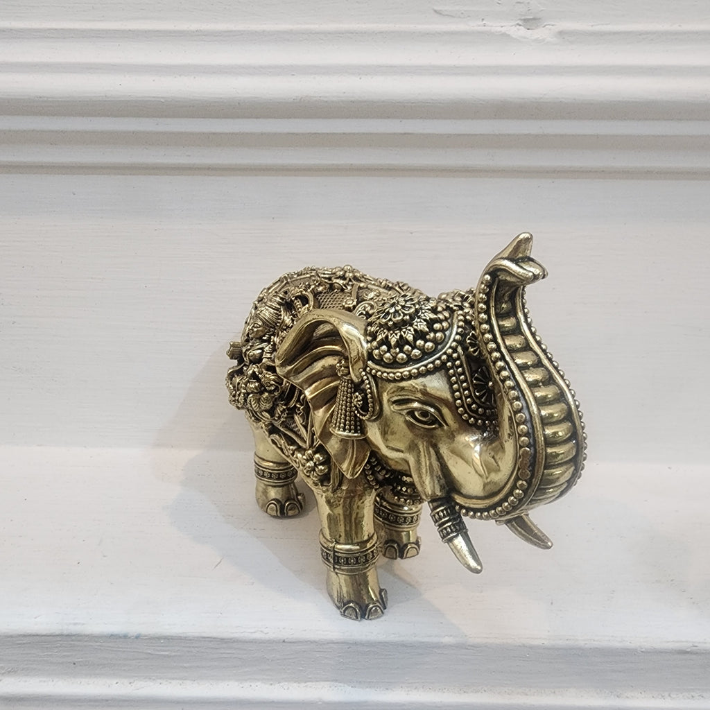 Elephant statue with trunk up laxmi ganesh