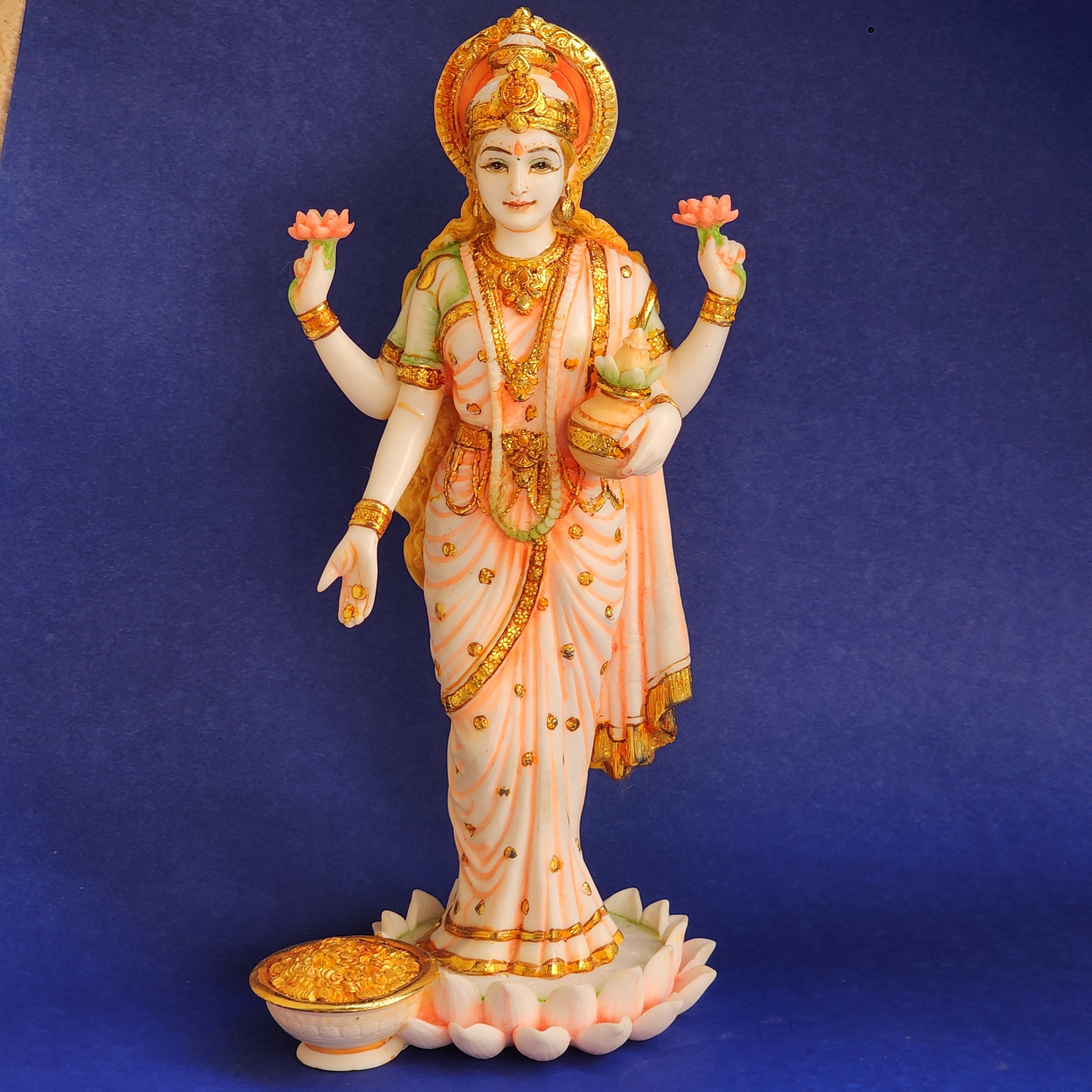 10 inch red finished laxmi maa statue (0.85 kg )