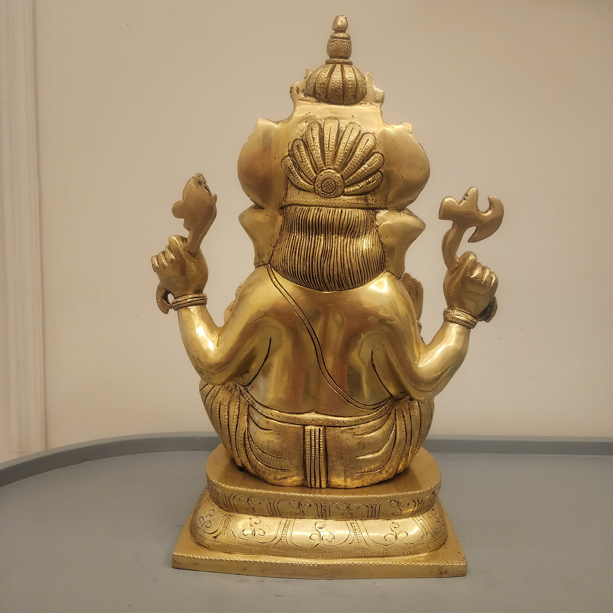 Large Brass Ganesha Statue: 16" Hindu God Idol for Altar