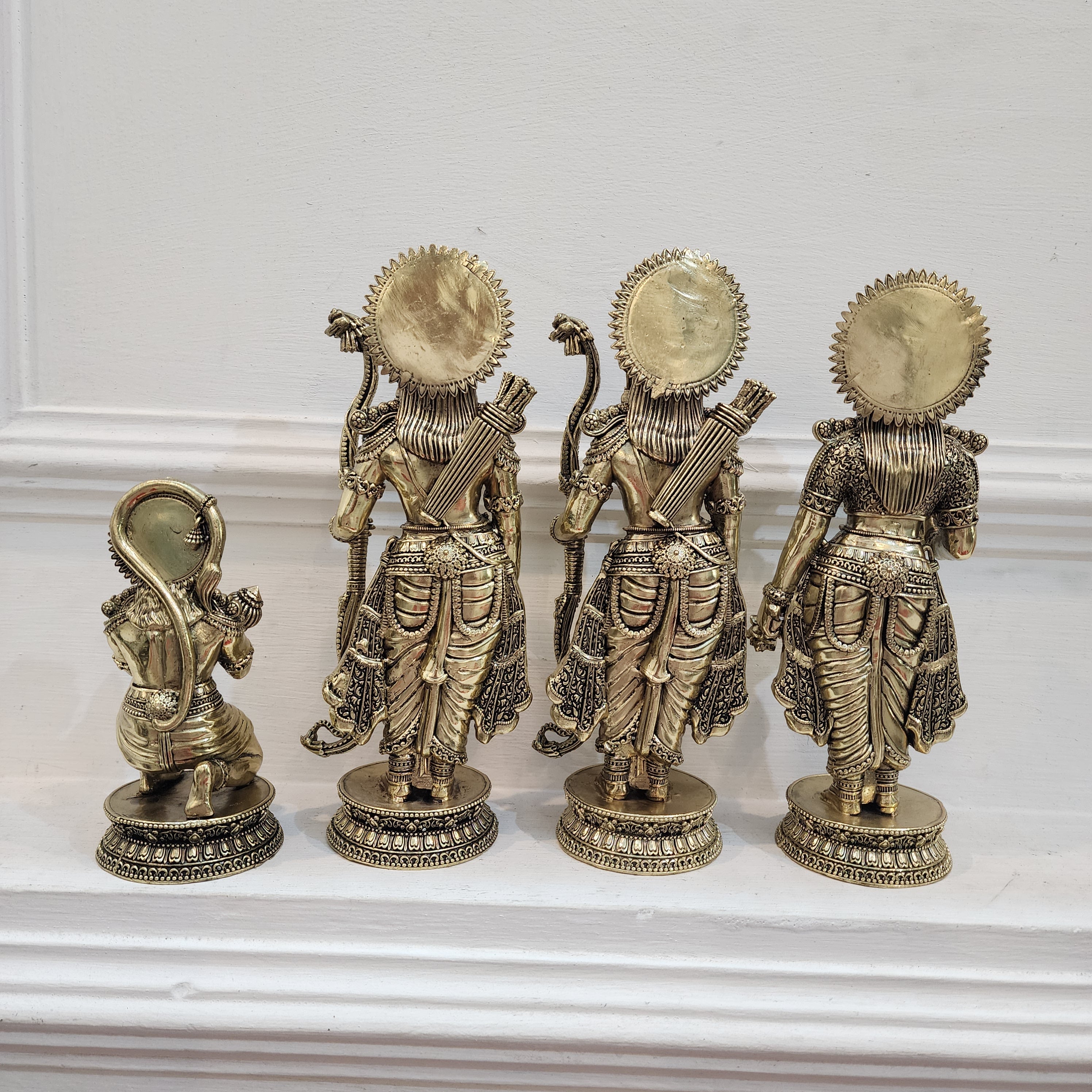 9.5 inch Ram parivaar idol for your elegant home temple decor in premium brass
