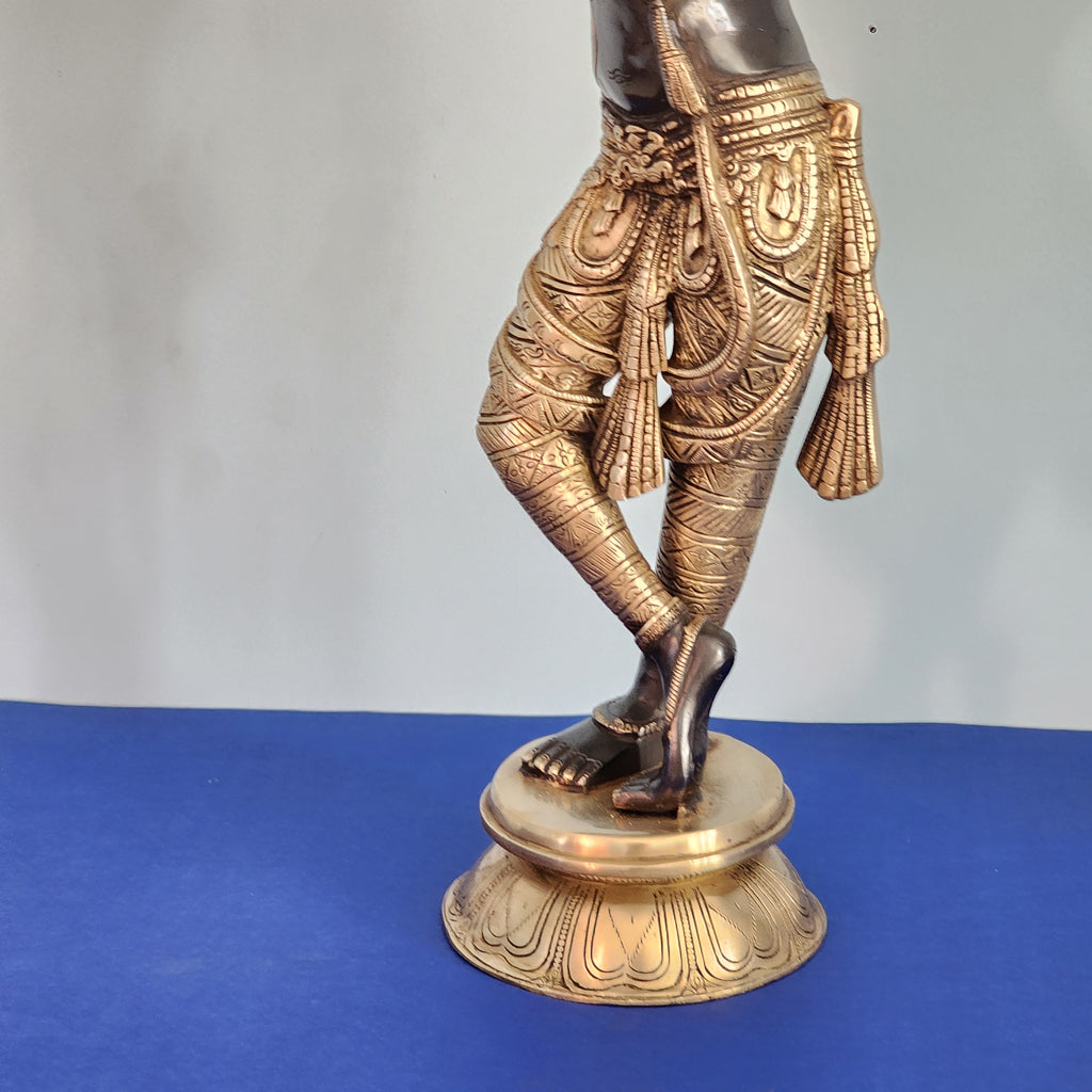 Brass Lord Krishna Statue | 60 cm | Double Tone Black Finished