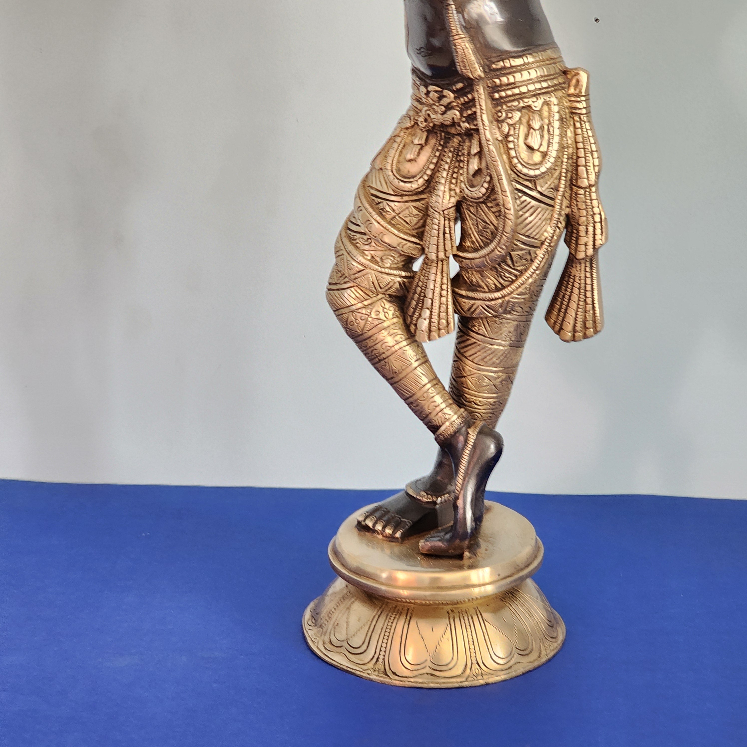 Brass Lord Krishna Statue | 60 cm | Double Tone Black Finished