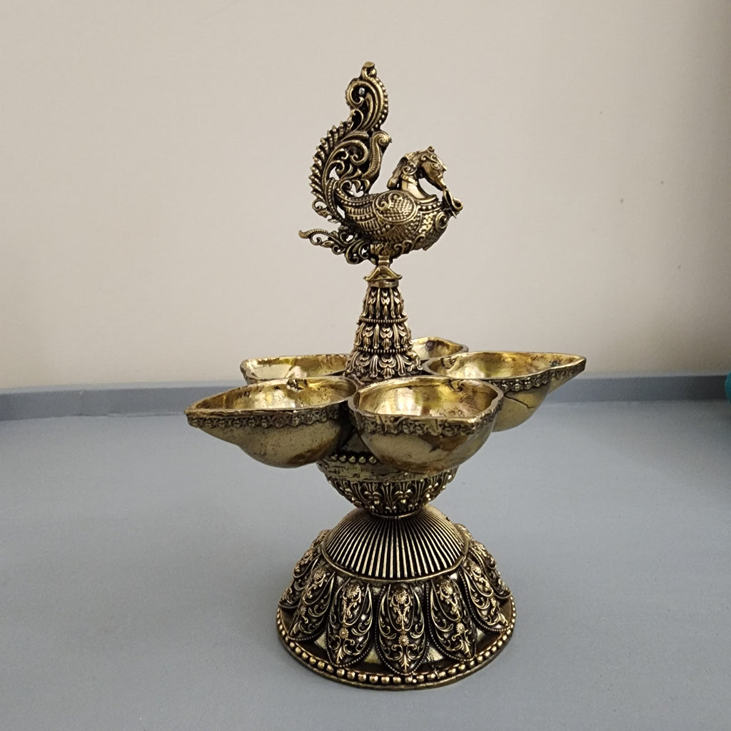 17 cm Annam Bird diya five wick (300 gram)