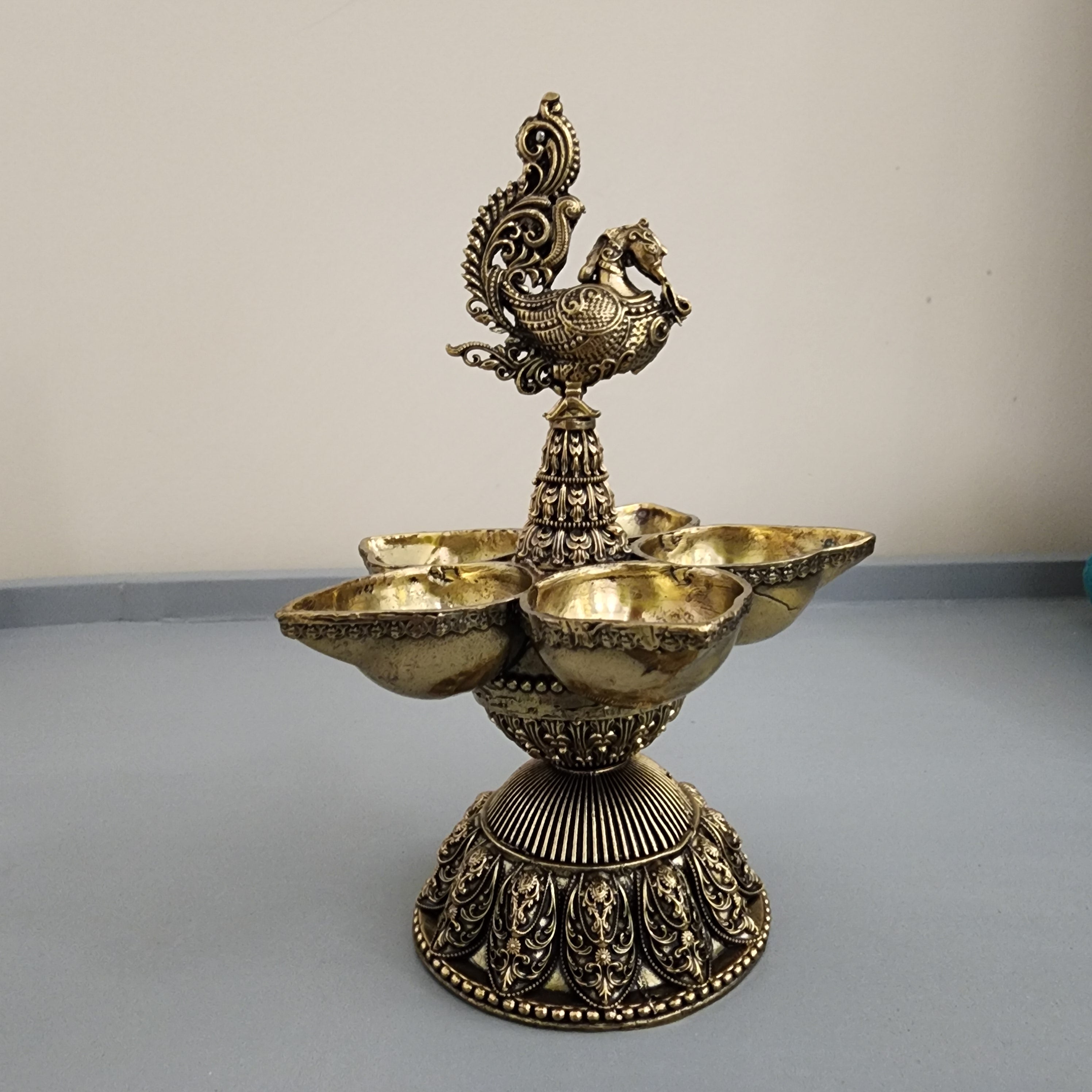 17 cm Annam Bird diya five wick (300 gram)