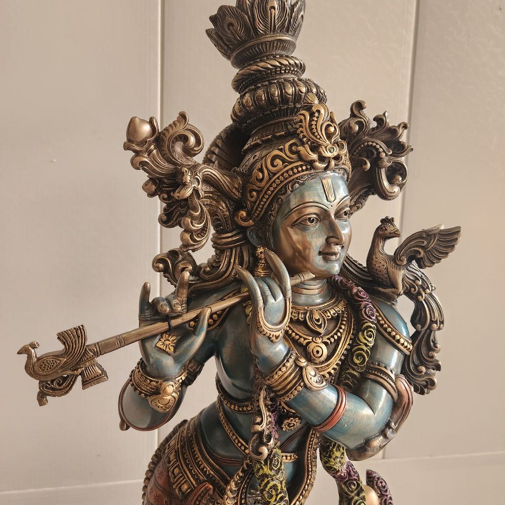 Krishna Statue resin with bronze finished