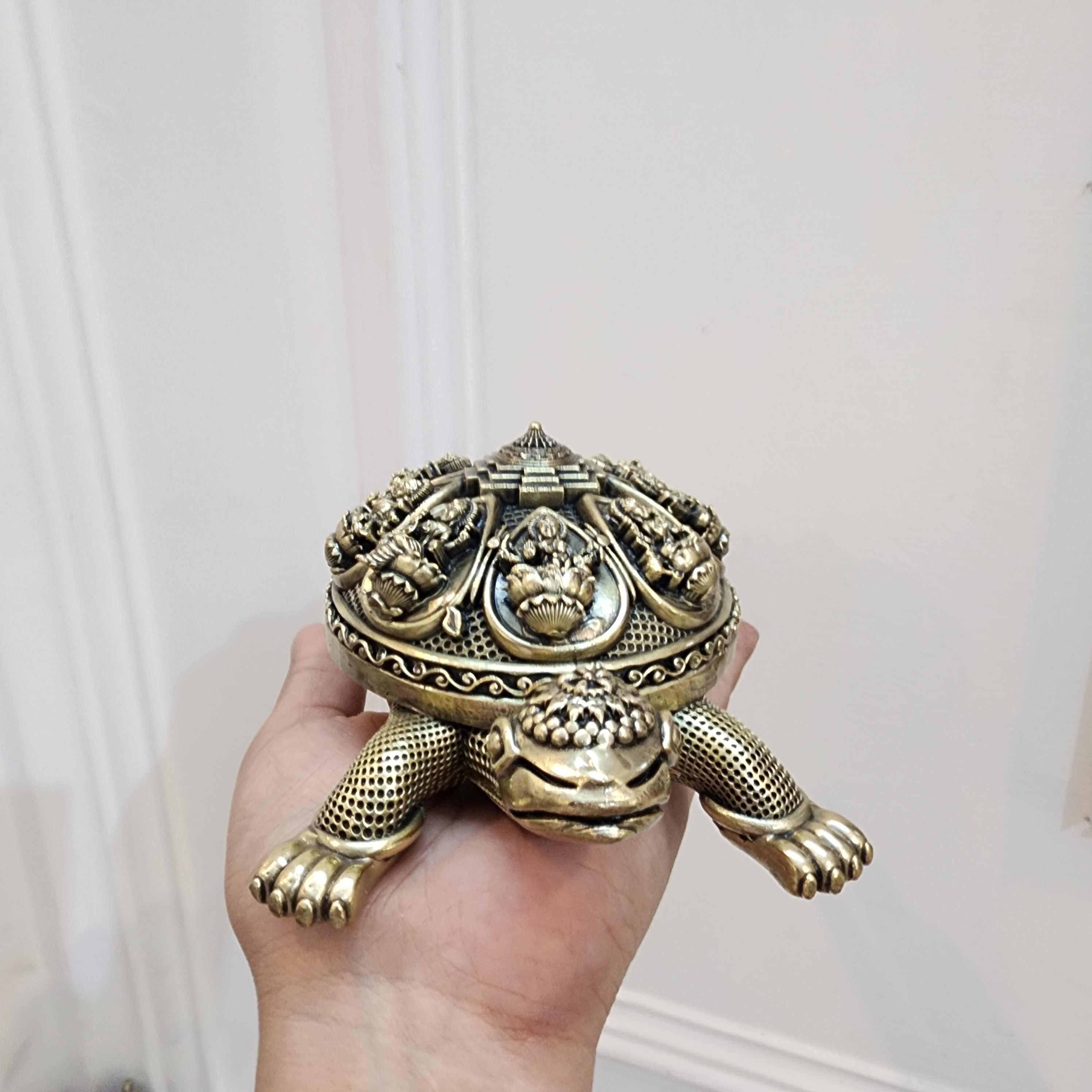 PREMIUM BRASS TURTLE WITH ASHTA LAKSHMI STATUE 