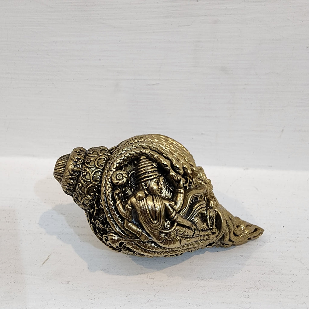 Brass Narayan Shankh I Conch Shell 4 inch | 120 grams