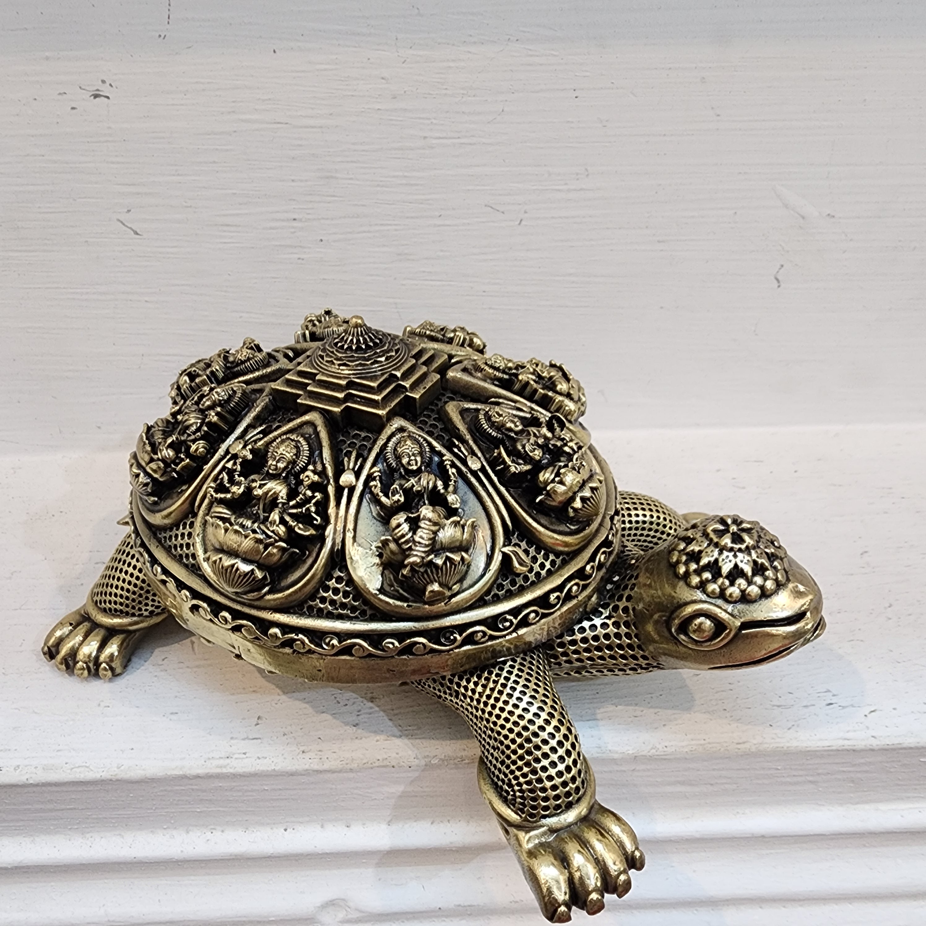 PREMIUM BRASS TURTLE WITH ASHTA LAKSHMI STATUE 