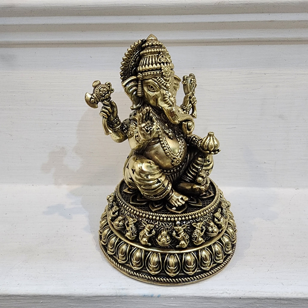 5 inch Ganesha idol in premium brass