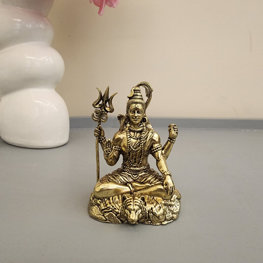 3 inch Shiva with nandi statue premium brass set