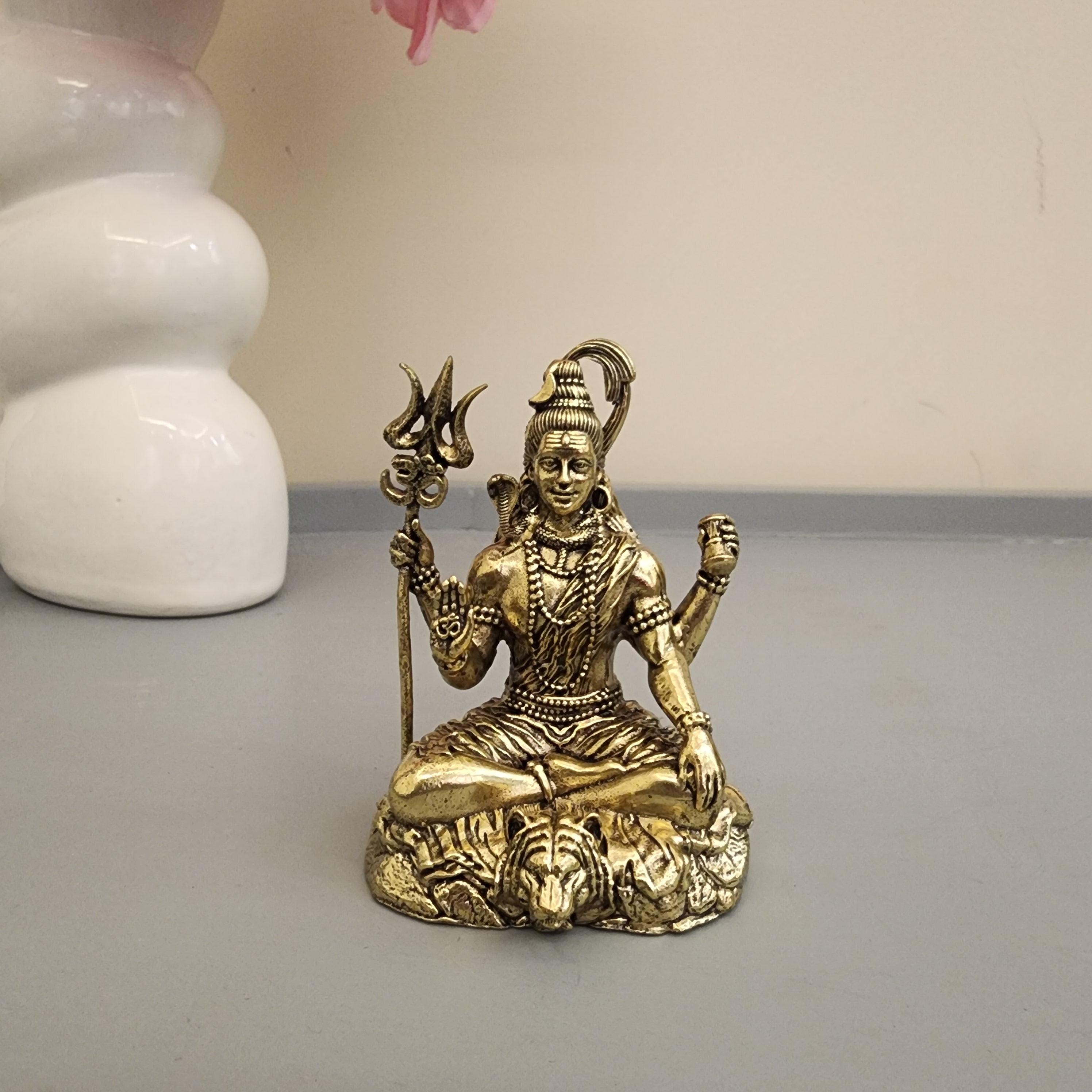 3 inch Shiva with nandi statue premium brass set