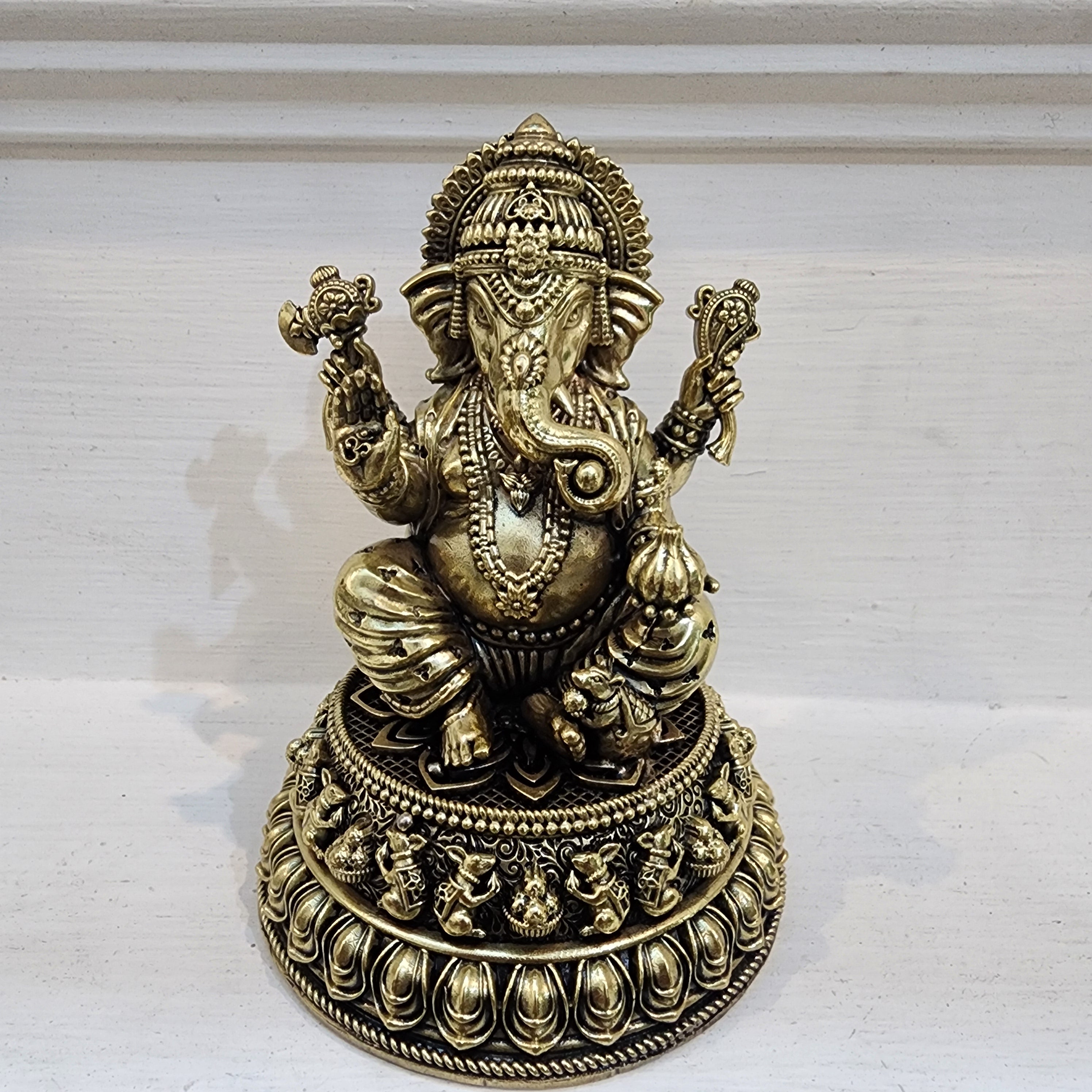 5 inch Ganesha idol in premium brass