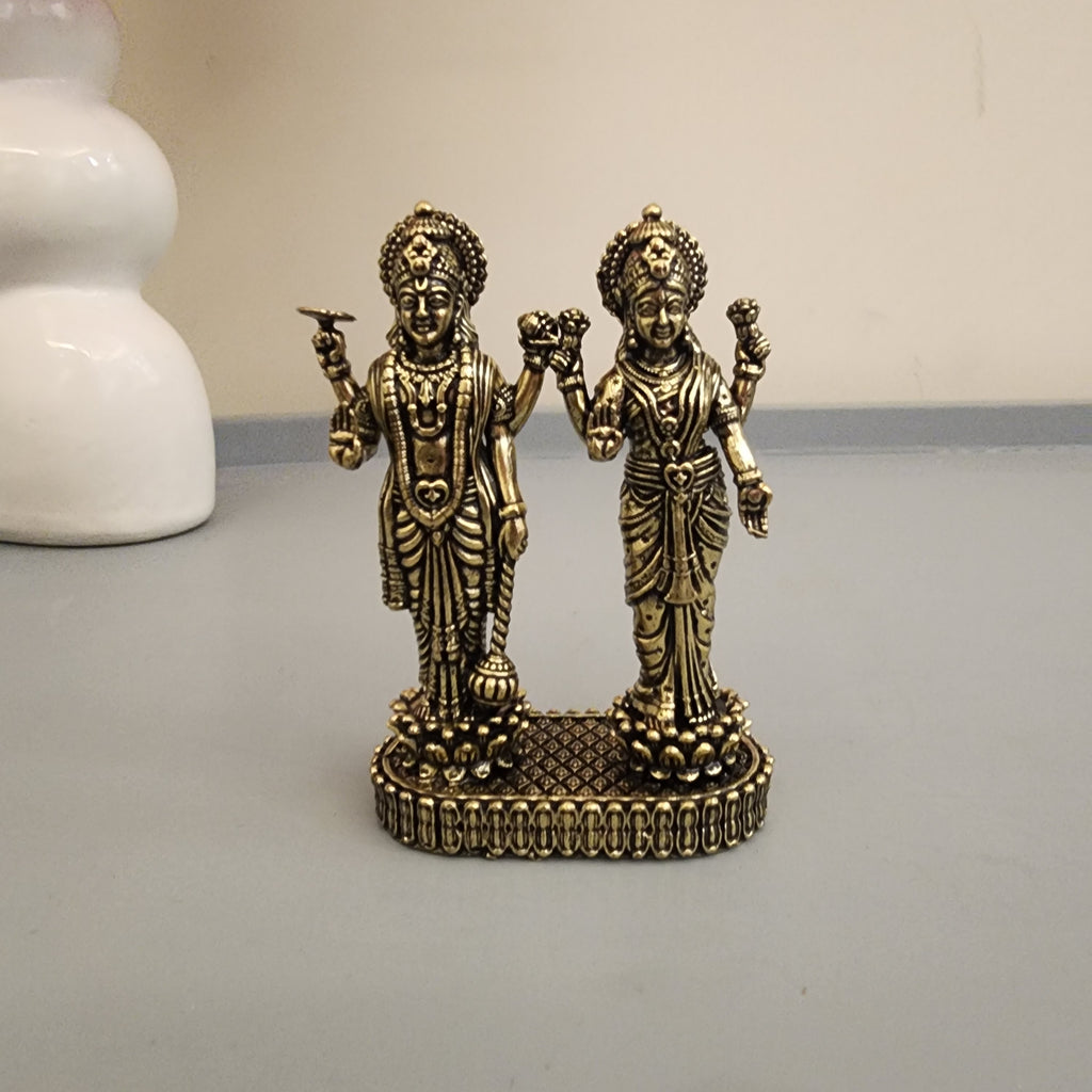 3 inch premium brass Small Vishnu Laxmi Statue 128 gram