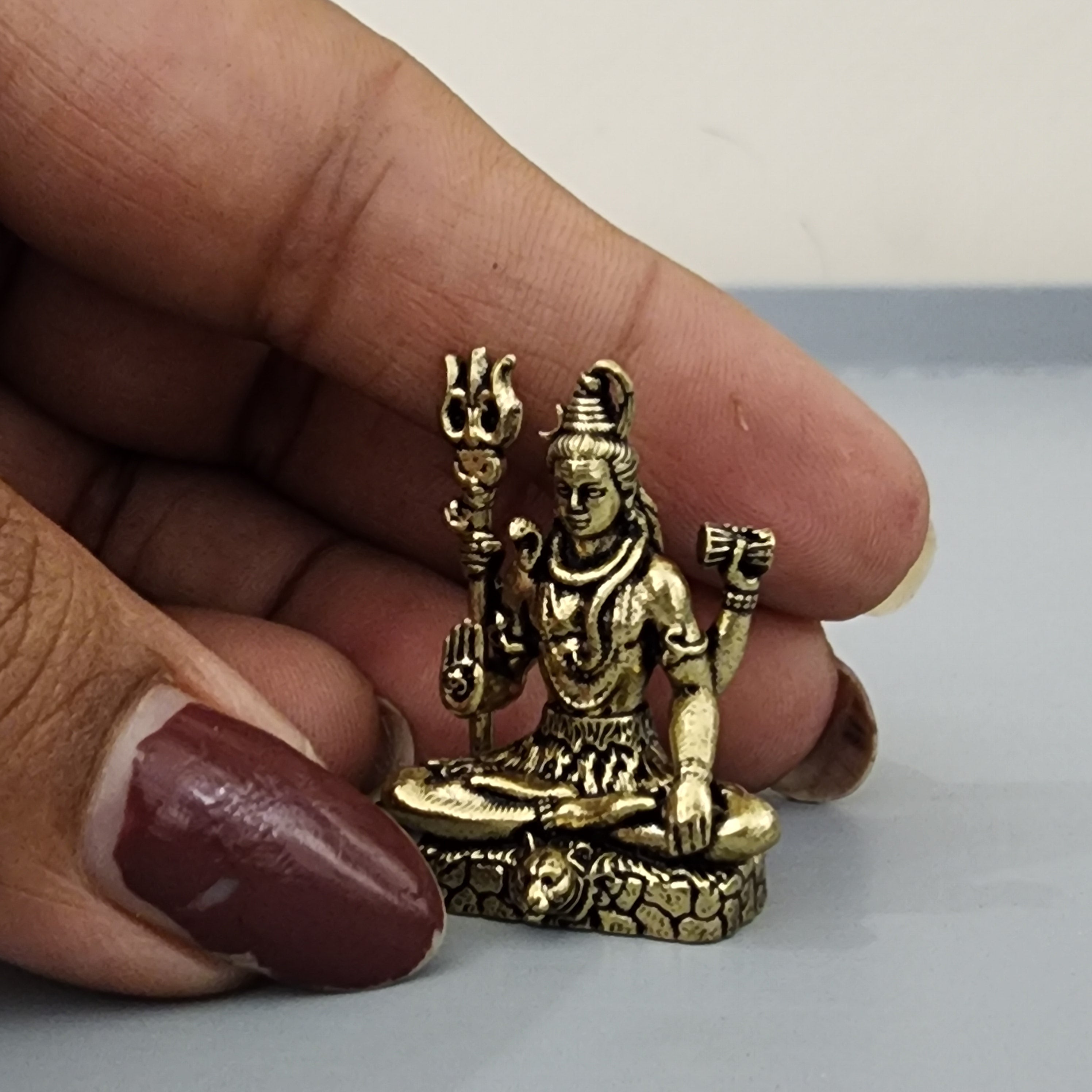 1.2 inch Blessing lord shiva miniature idol
