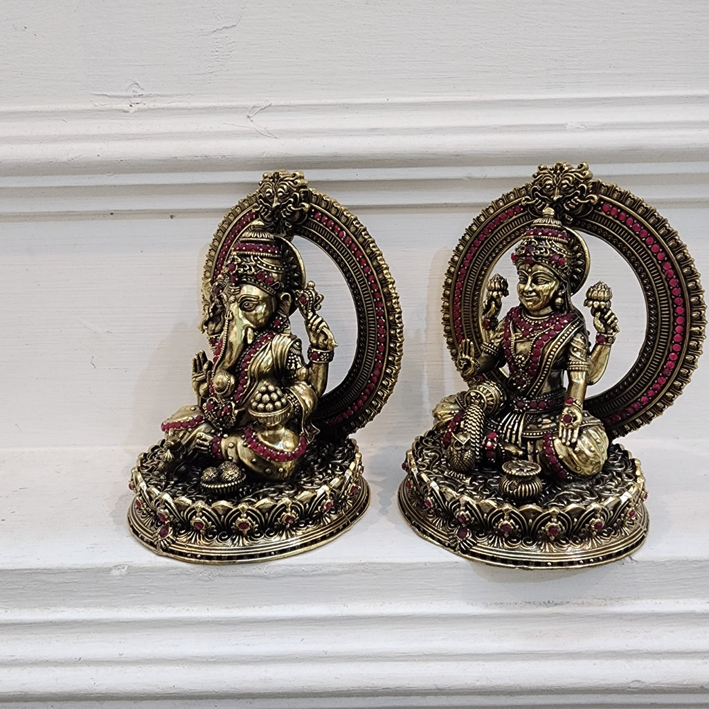 5.5 inch long stone work Laxmi ganesh statue 0.55 kg approx