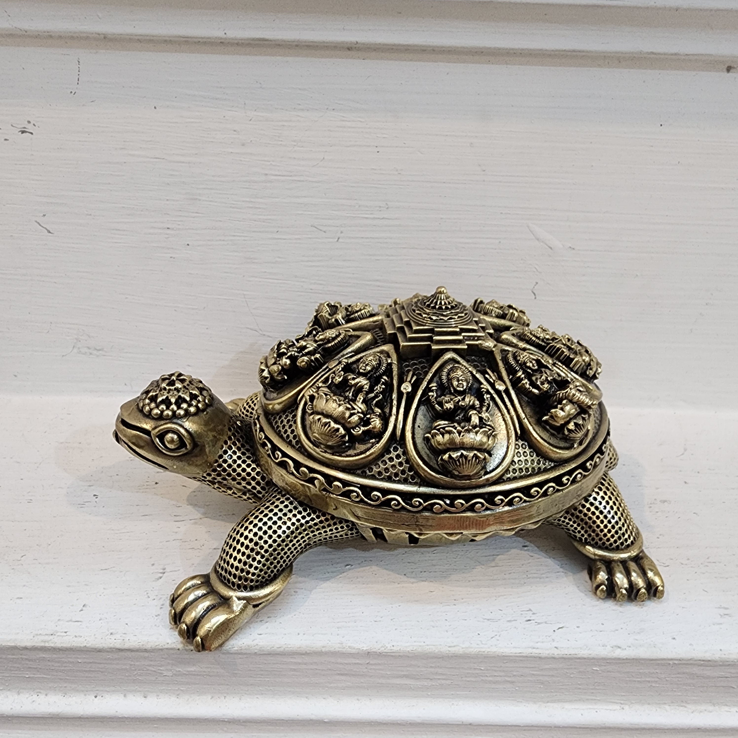 PREMIUM BRASS TURTLE WITH ASHTA LAKSHMI STATUE 