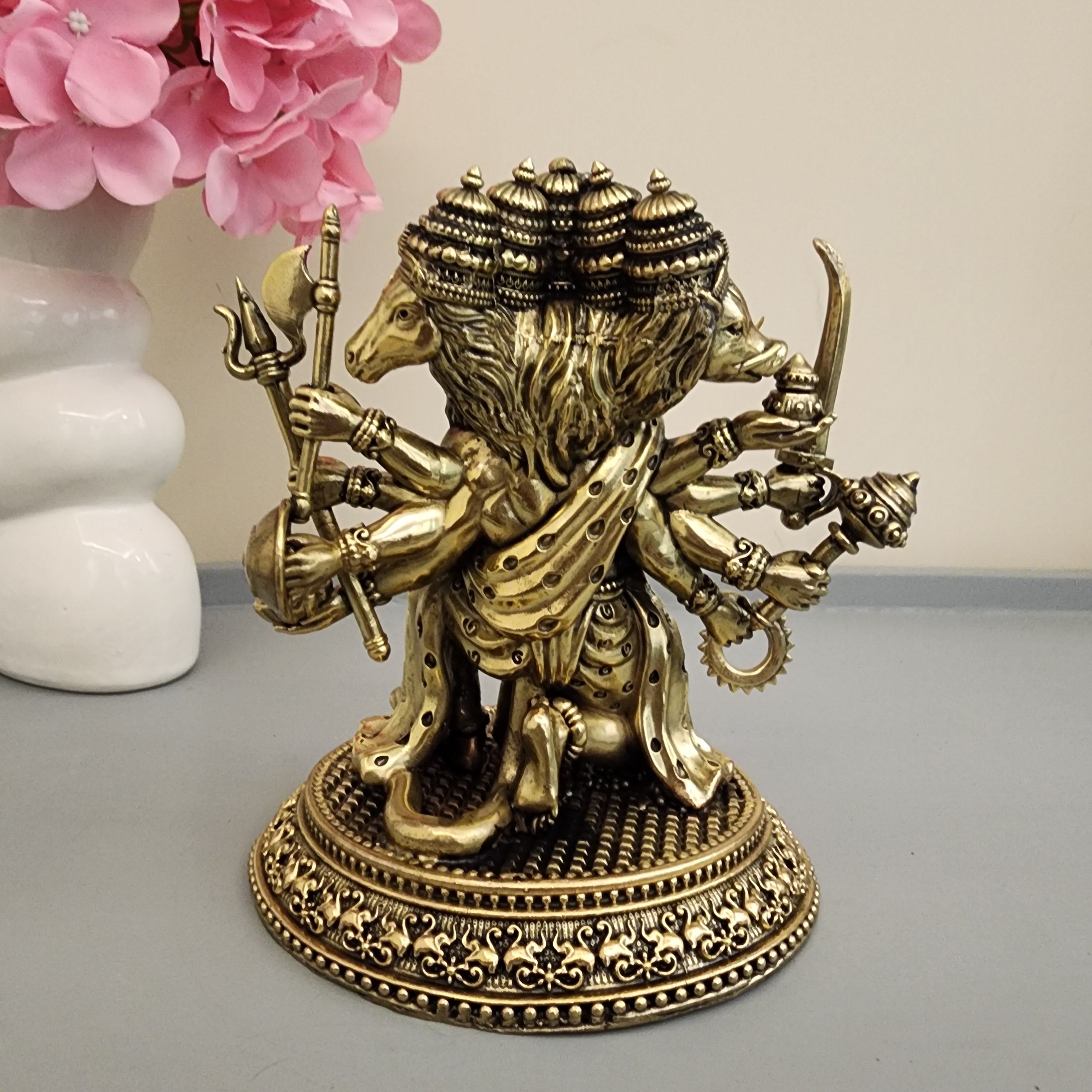 Premium Brass Panchmukhi Hanuman Statue 3 inch / 4.5 inch / 7 inch / (140 gram)