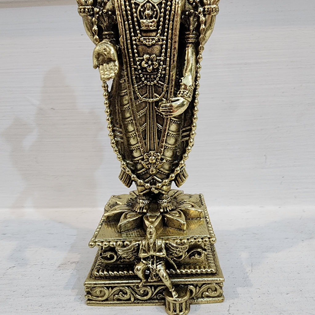 6 inch Tirupati Balaji Venkateshwara statue in premium brass