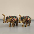 Elephant statue pair