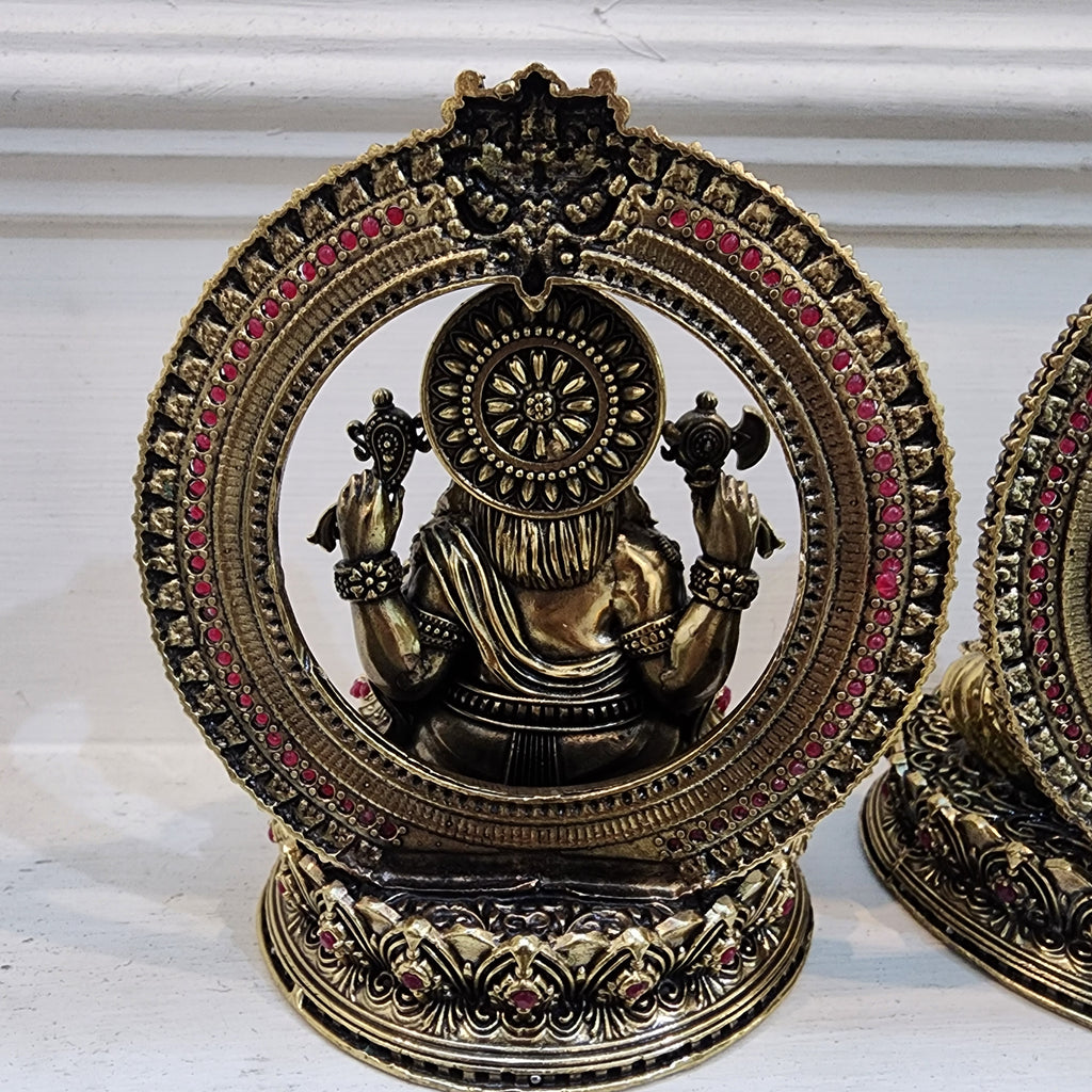 5.5 inch long stone work ganesh statue 0.55 kg approx