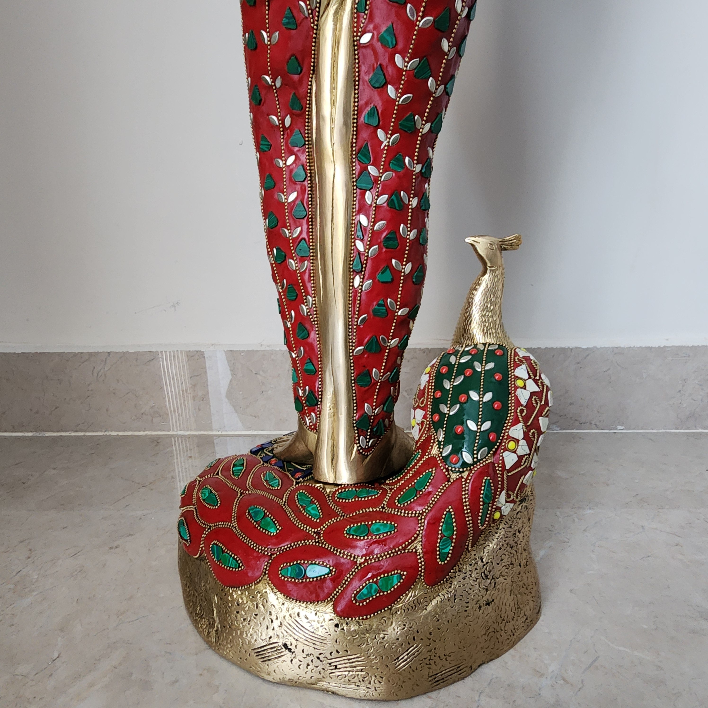 30 inch Krishna murti with stone work