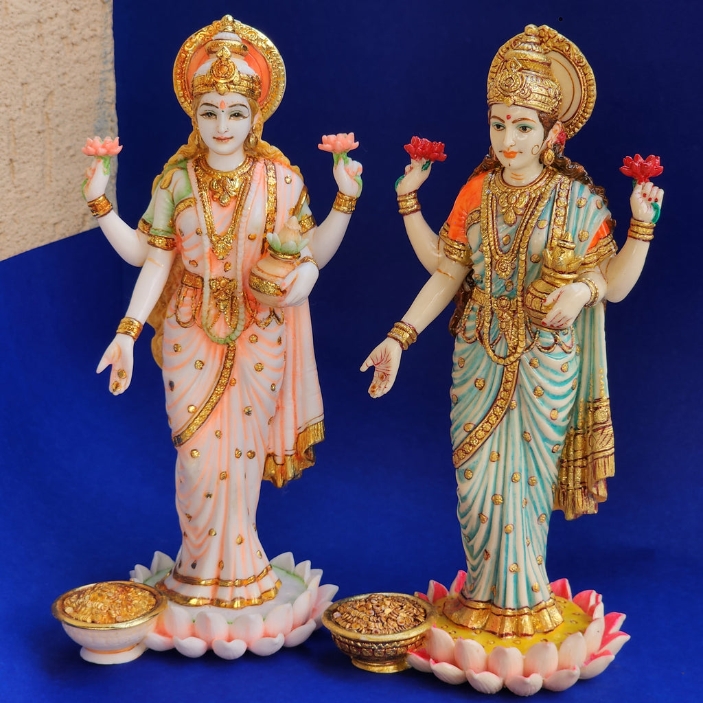 10 inch red finished laxmi maa statue (0.85 kg )