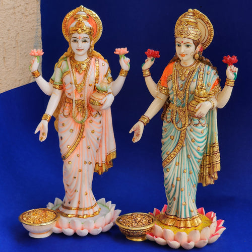 10 inch red finished laxmi maa statue (0.85 kg )