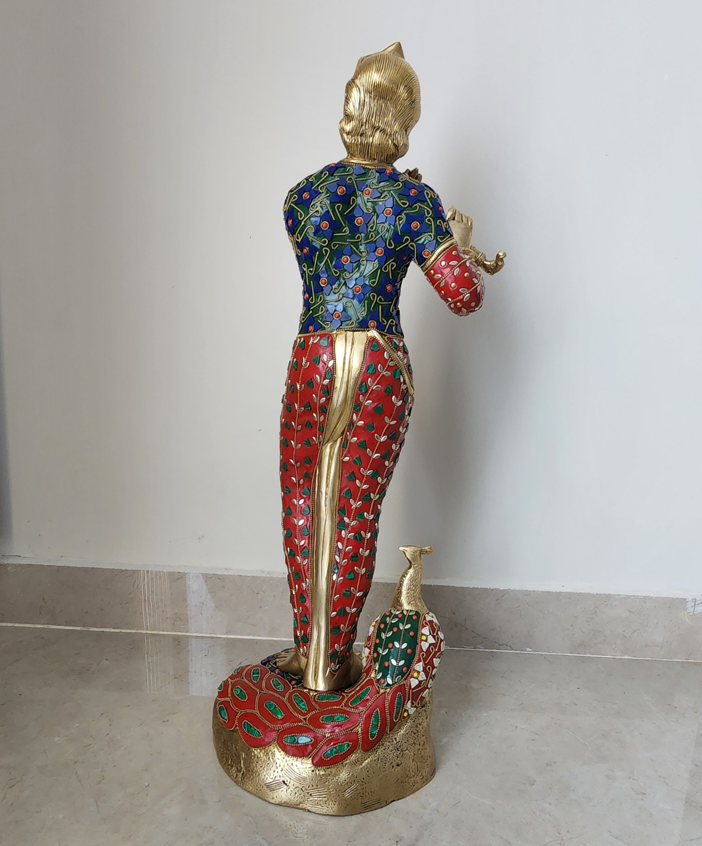 30 inch Krishna murti with stone work