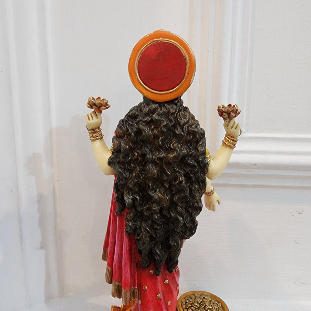 10 inch red finished laxmi maa statue (0.85 kg )
