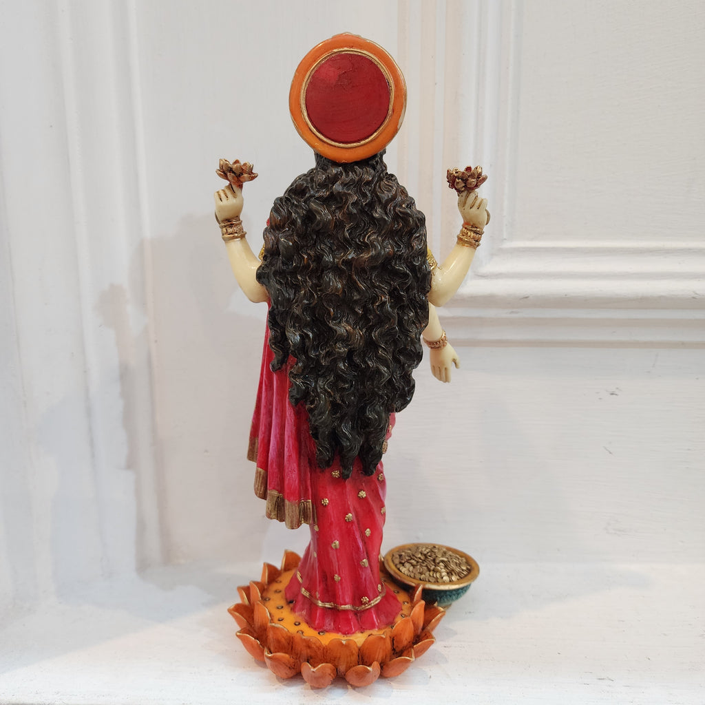 10 inch red finished laxmi maa statue (0.85 kg )