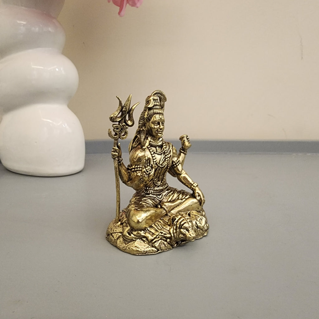 3 inch Shiva with nandi statue premium brass set