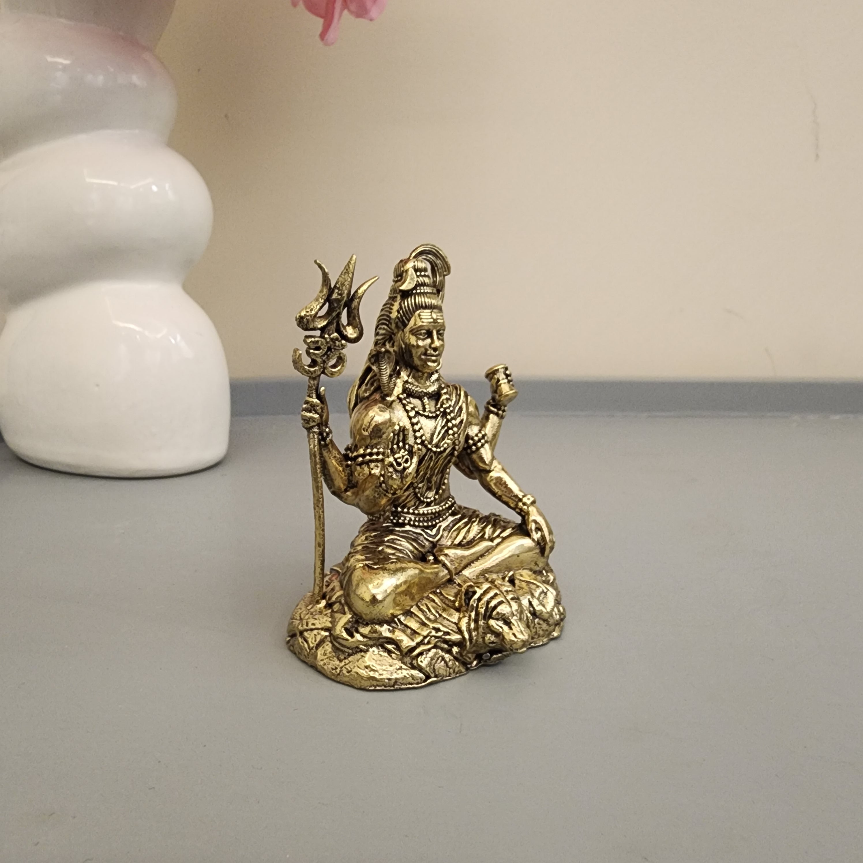 3 inch Shiva with nandi statue premium brass set
