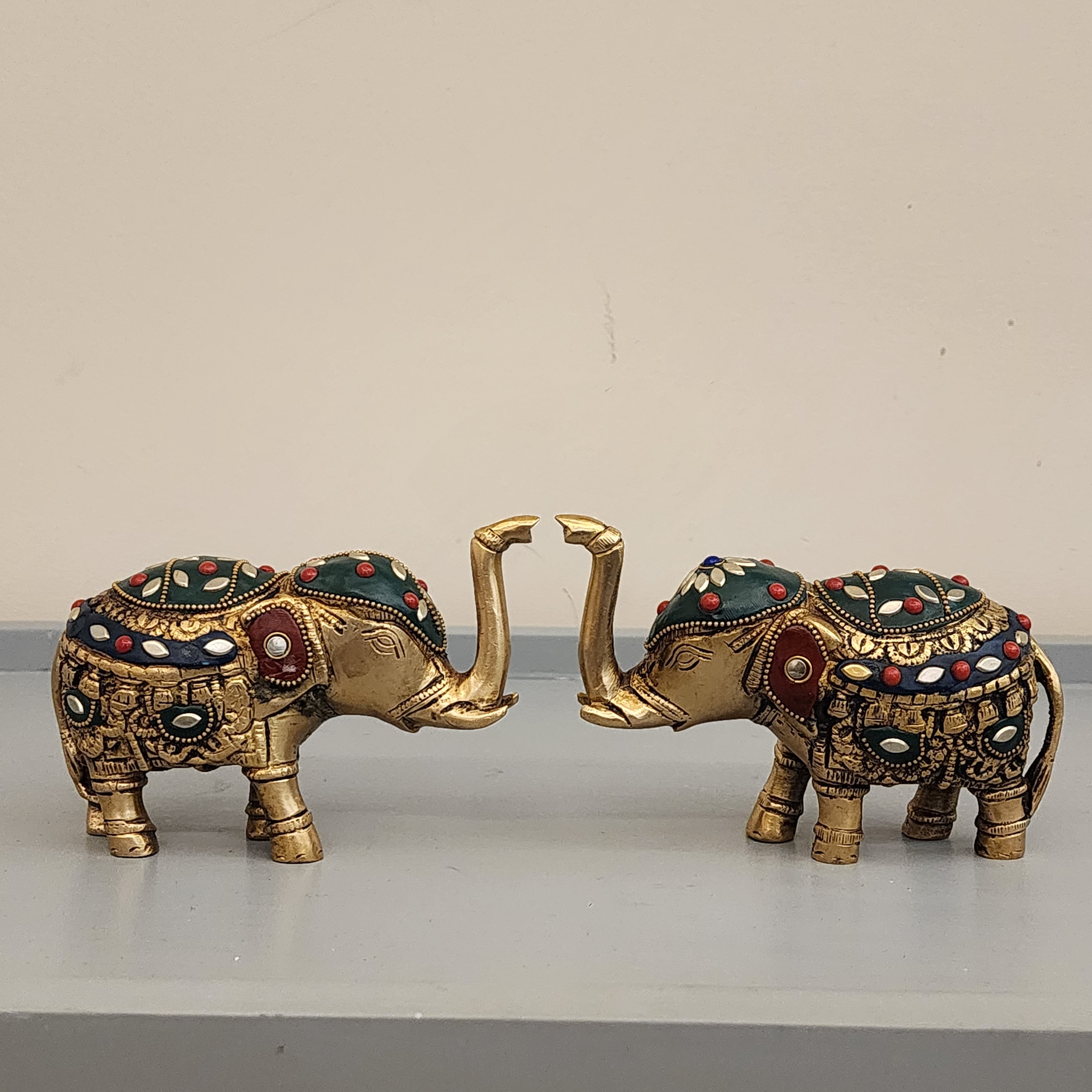 Elephant statue pair