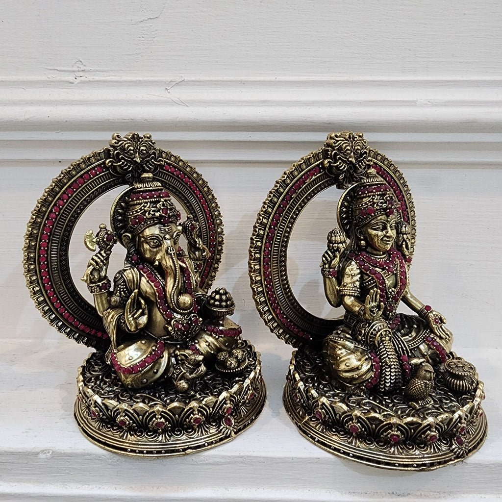 5.5 inch long stone work Laxmi ganesh statue 0.55 kg approx