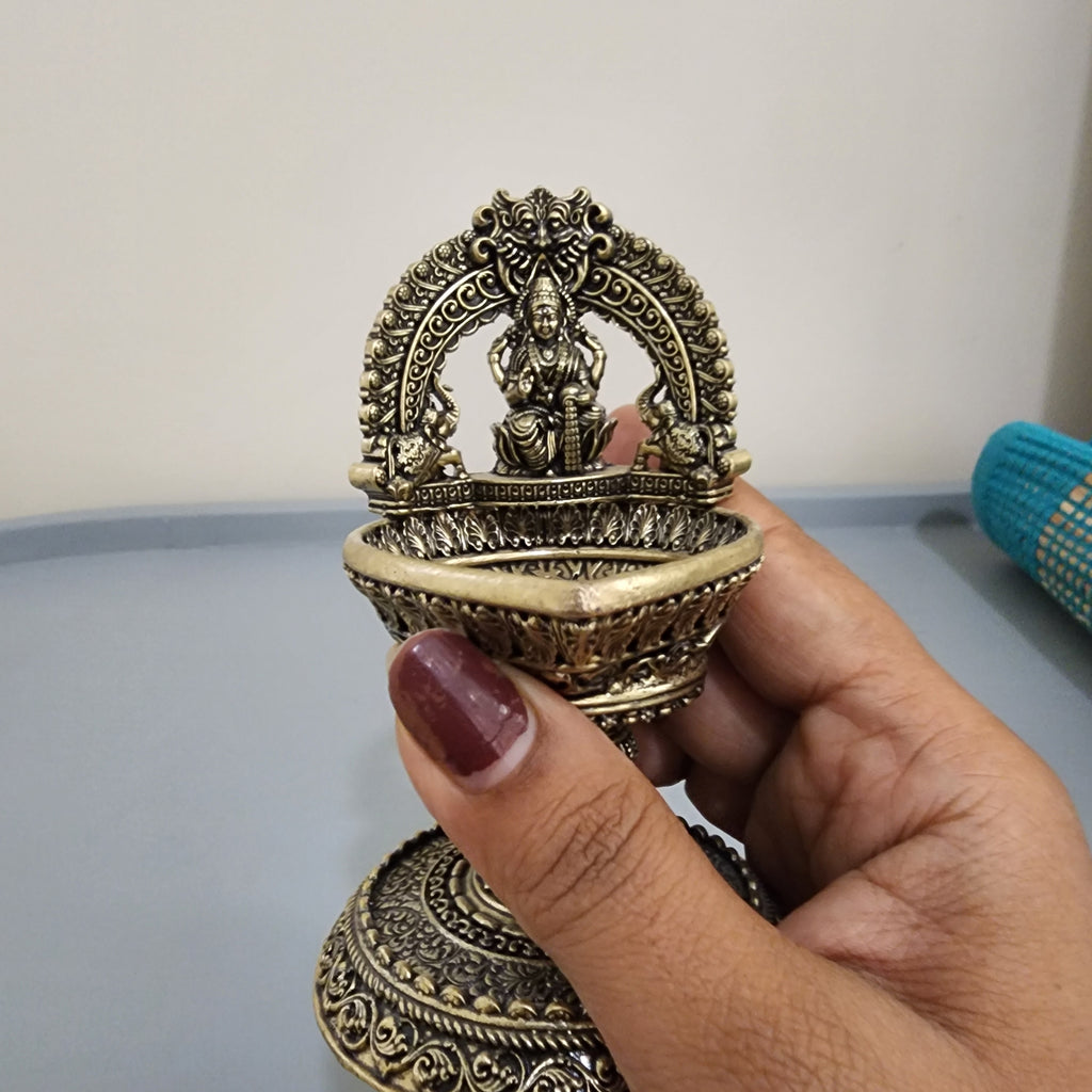 Premium brass Laxmi diya 11 cm