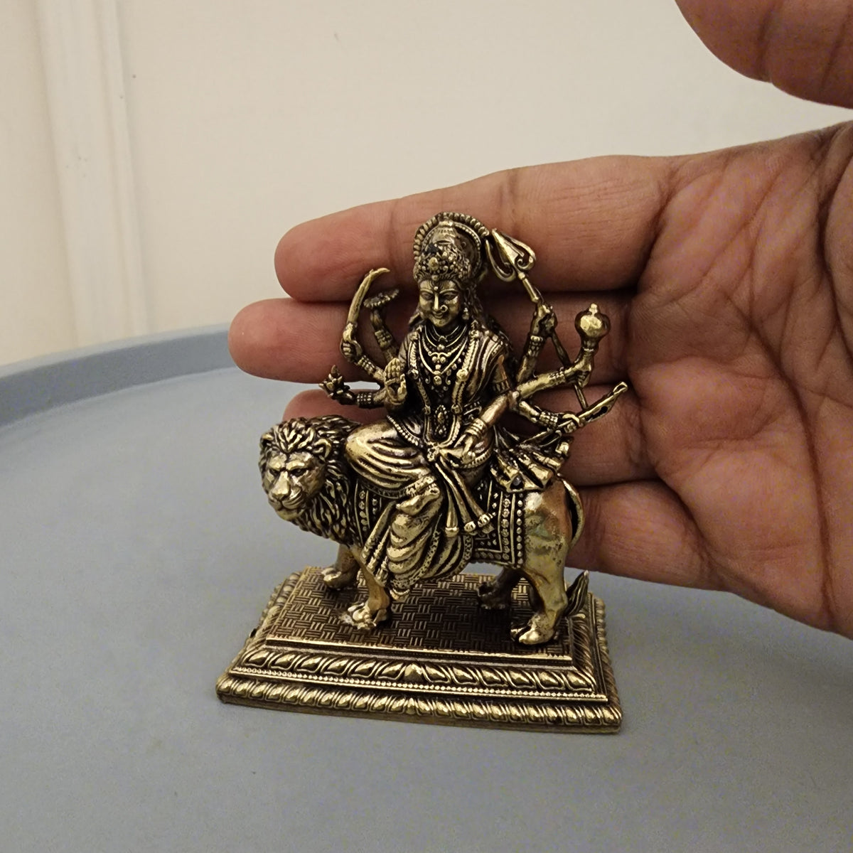 Goddess Durga Statue On Lion 3.5 Inch (130 gram)