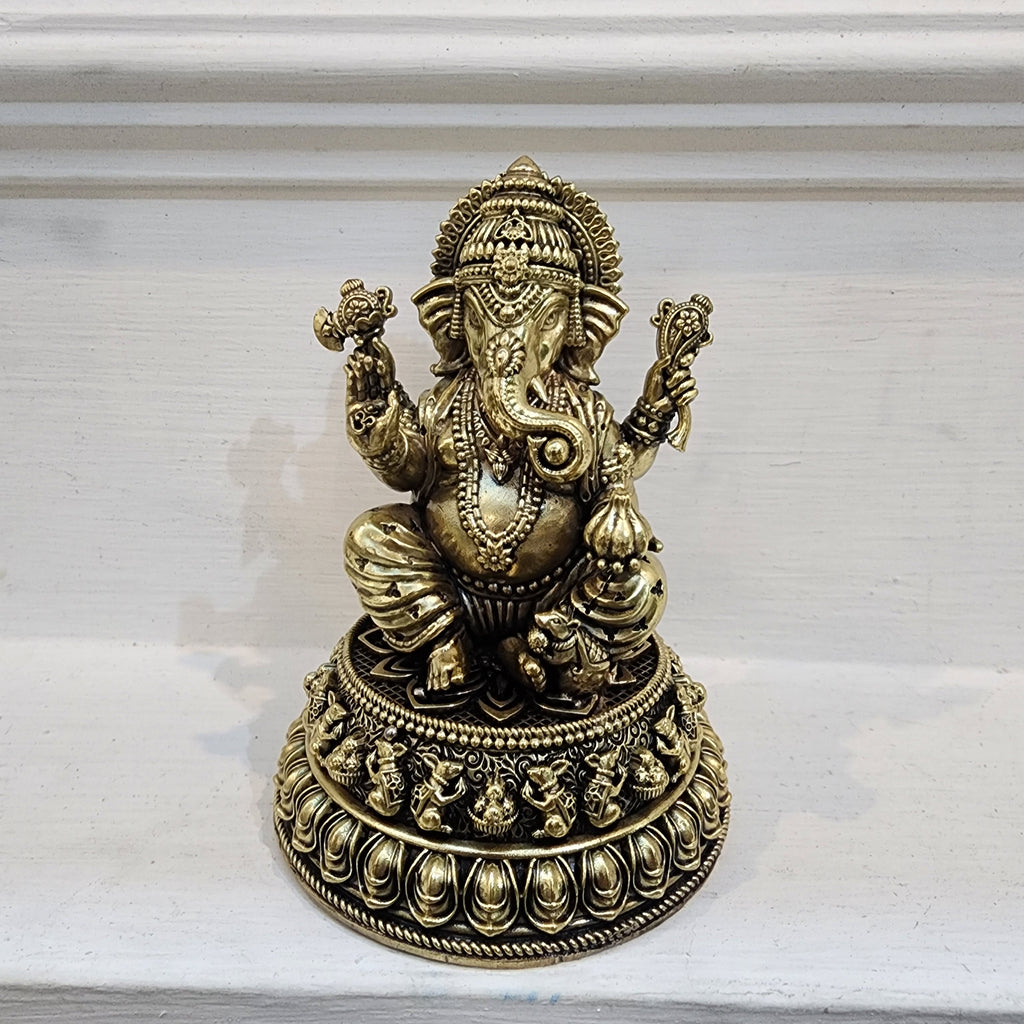 5 inch Ganesha idol in premium brass