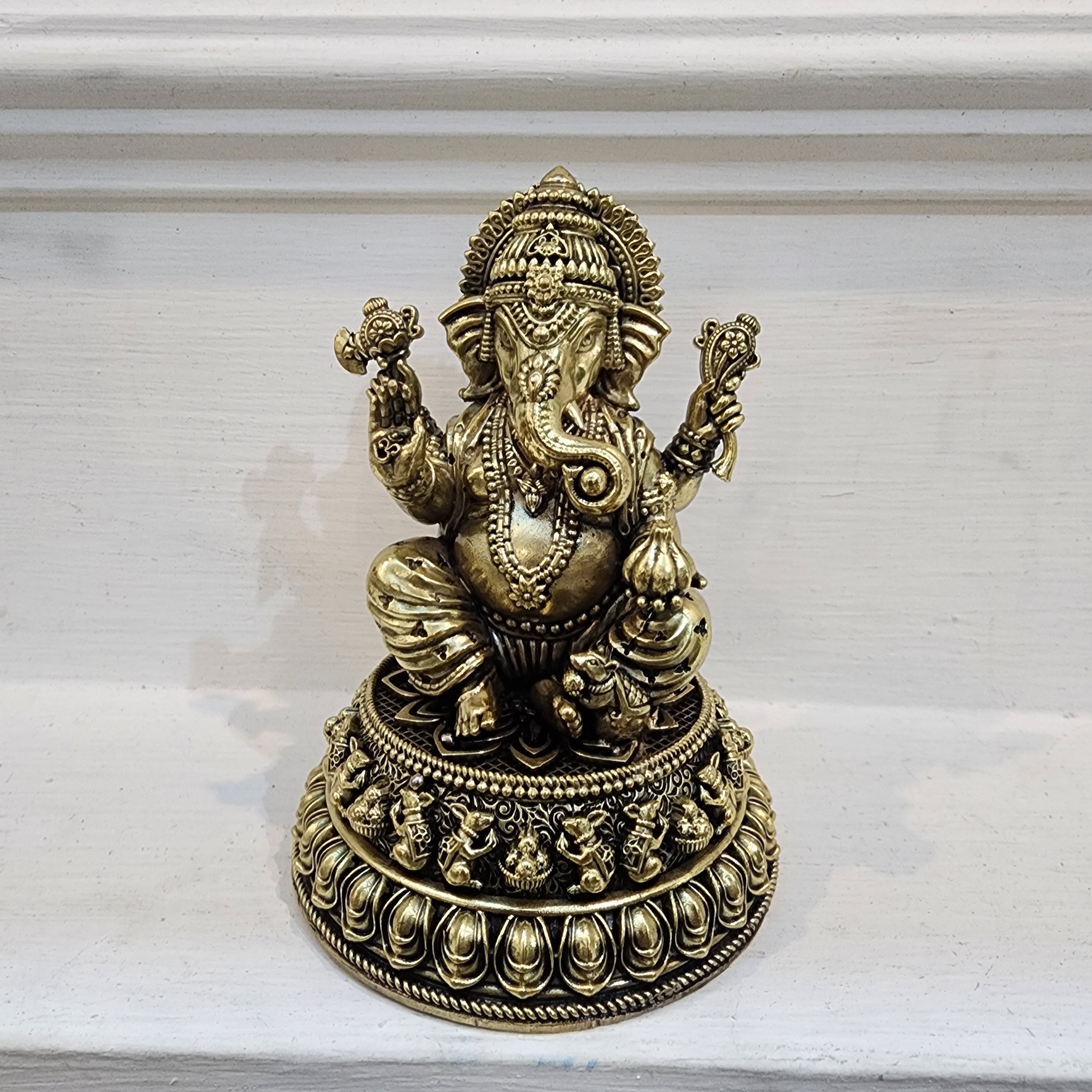 5 inch Ganesha idol in premium brass