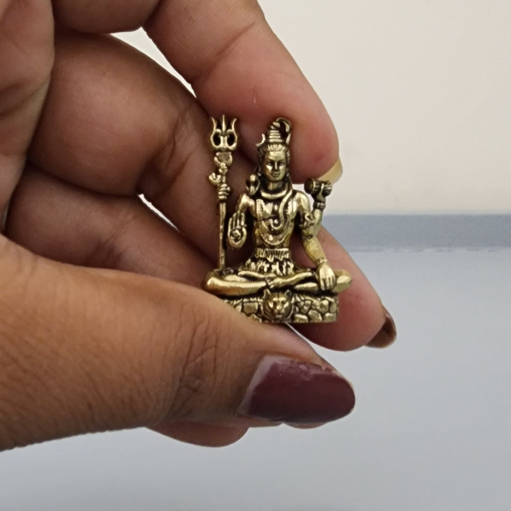 1.2 inch Blessing lord shiva miniature idol