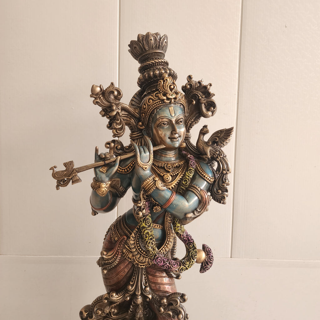 Krishna Statue resin with bronze finished