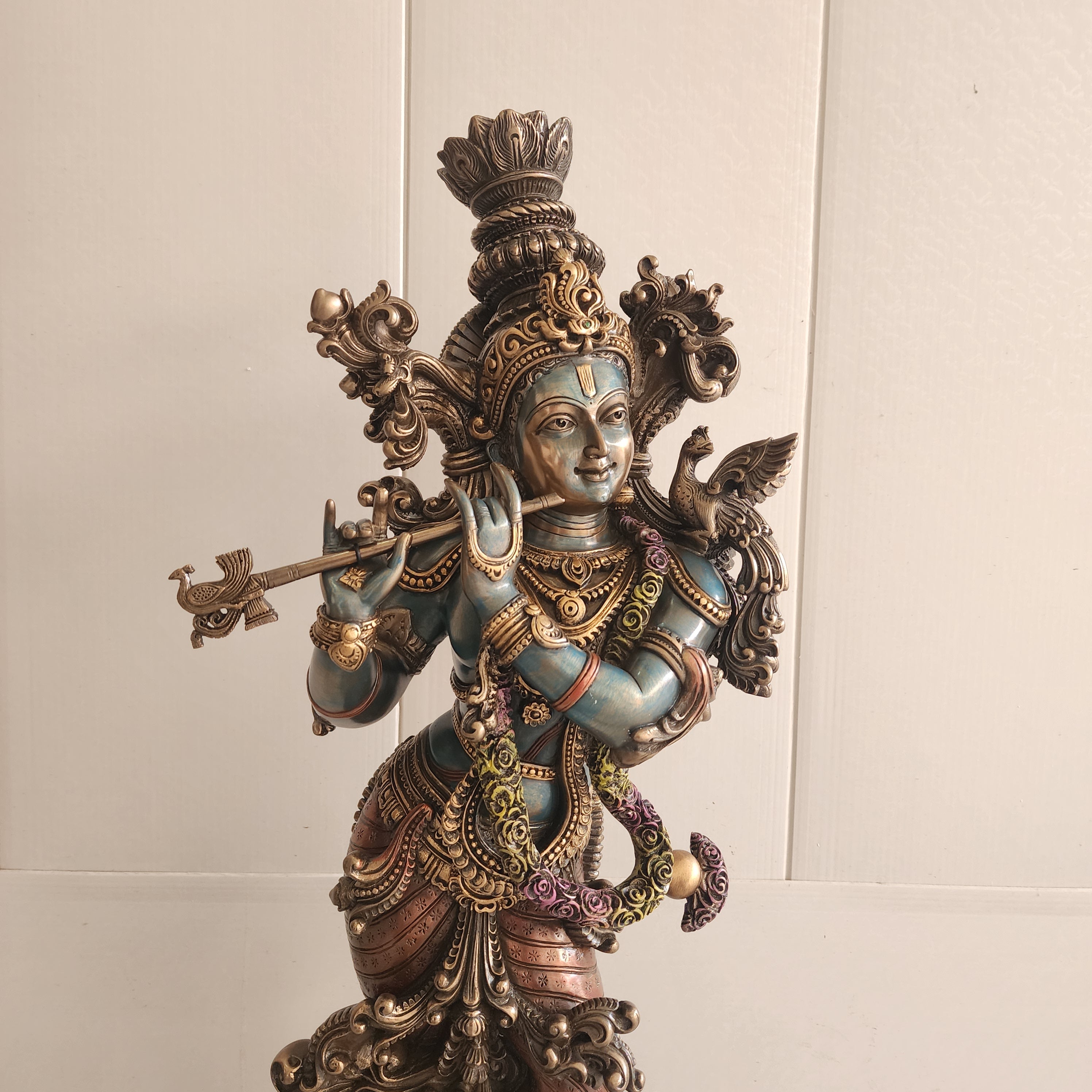 Krishna Statue resin with bronze finished
