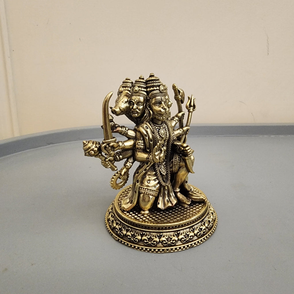 Premium Brass Panchmukhi Hanuman Statue 3 inch / 4.5 inch / 7 inch / (140 gram)