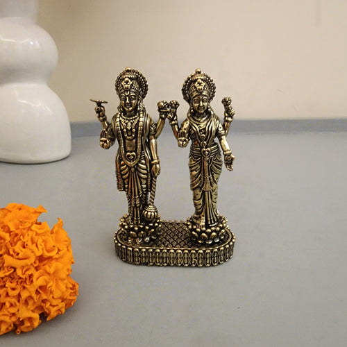 3 inch premium brass Small Vishnu Laxmi Statue 128 gram